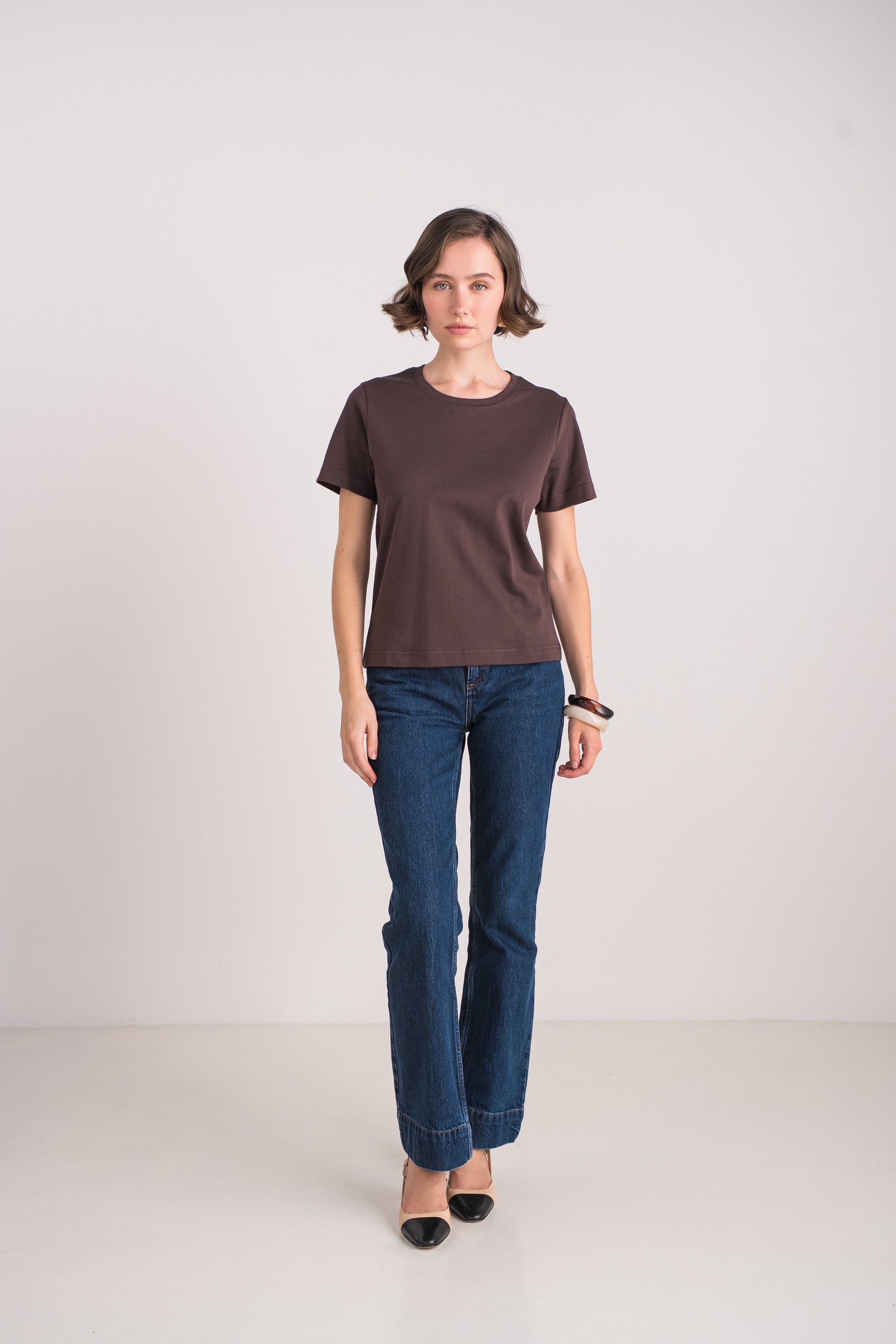 T-shirt col rond en COTON PREMIUM manches courtes