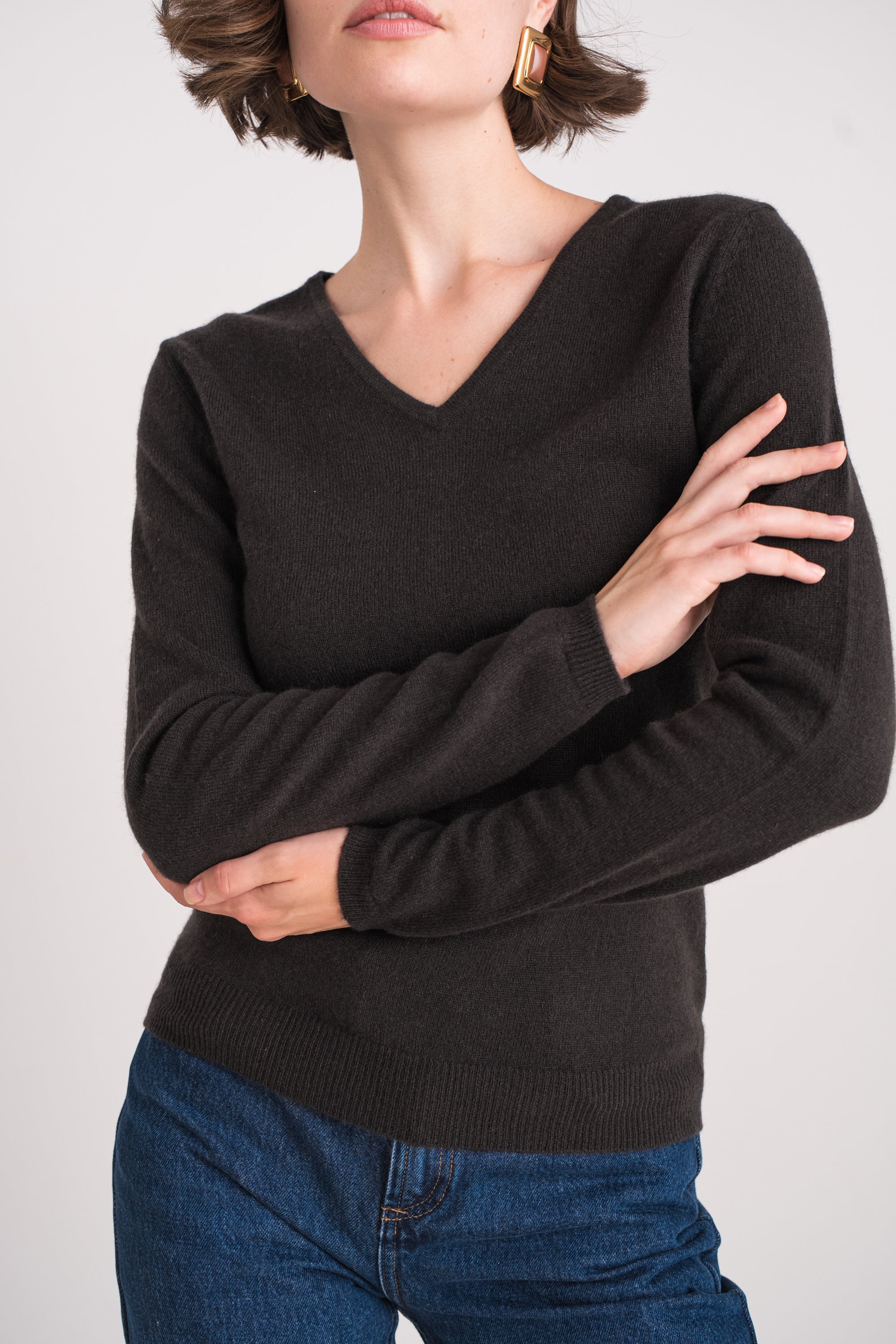 Pull col V en cachemire