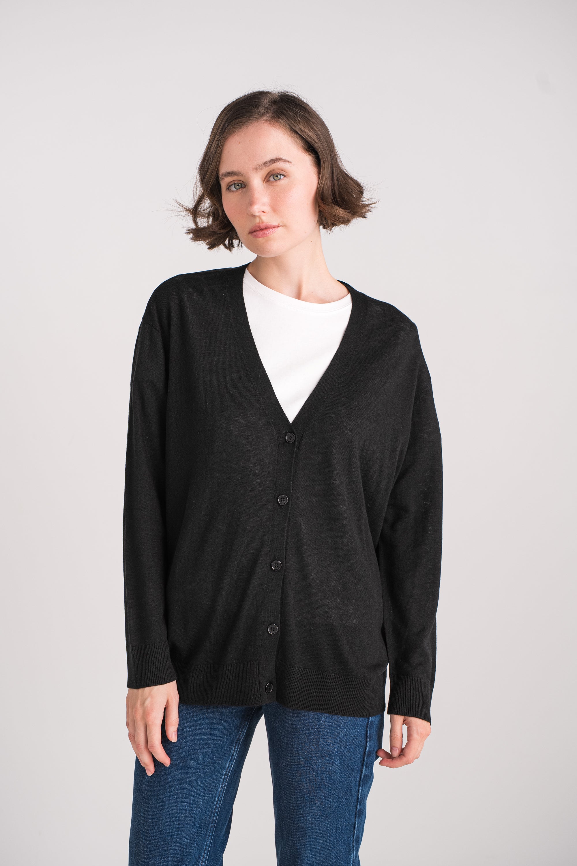 Cardigan oversize en soie et cachemire