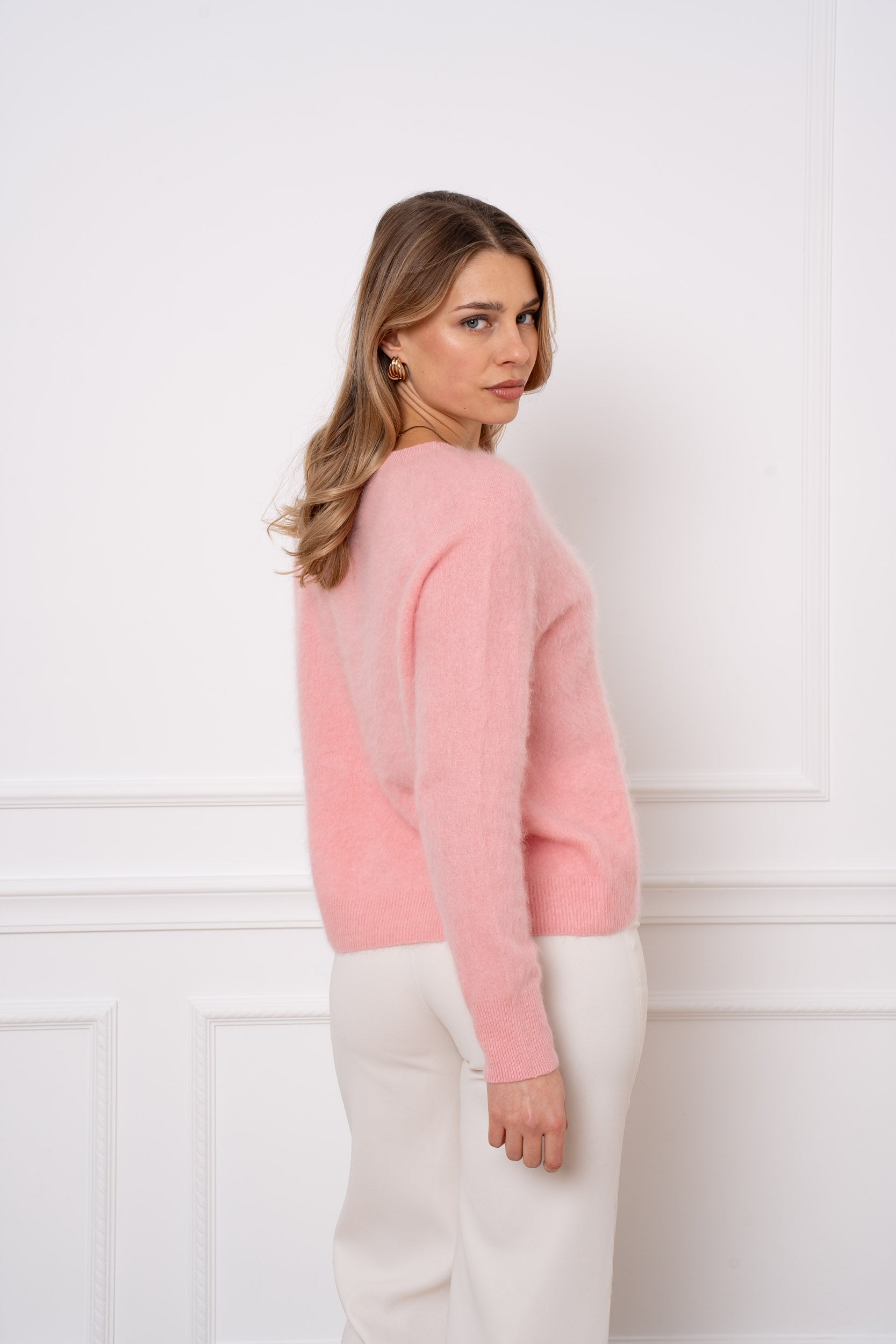 Pull laine & cachemire brossé col rond