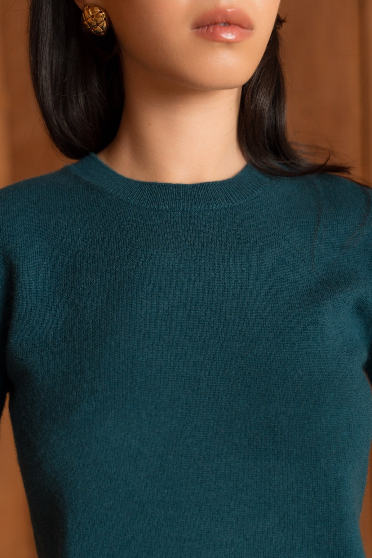 Pull 100% cachemire col rond manches aux coudes