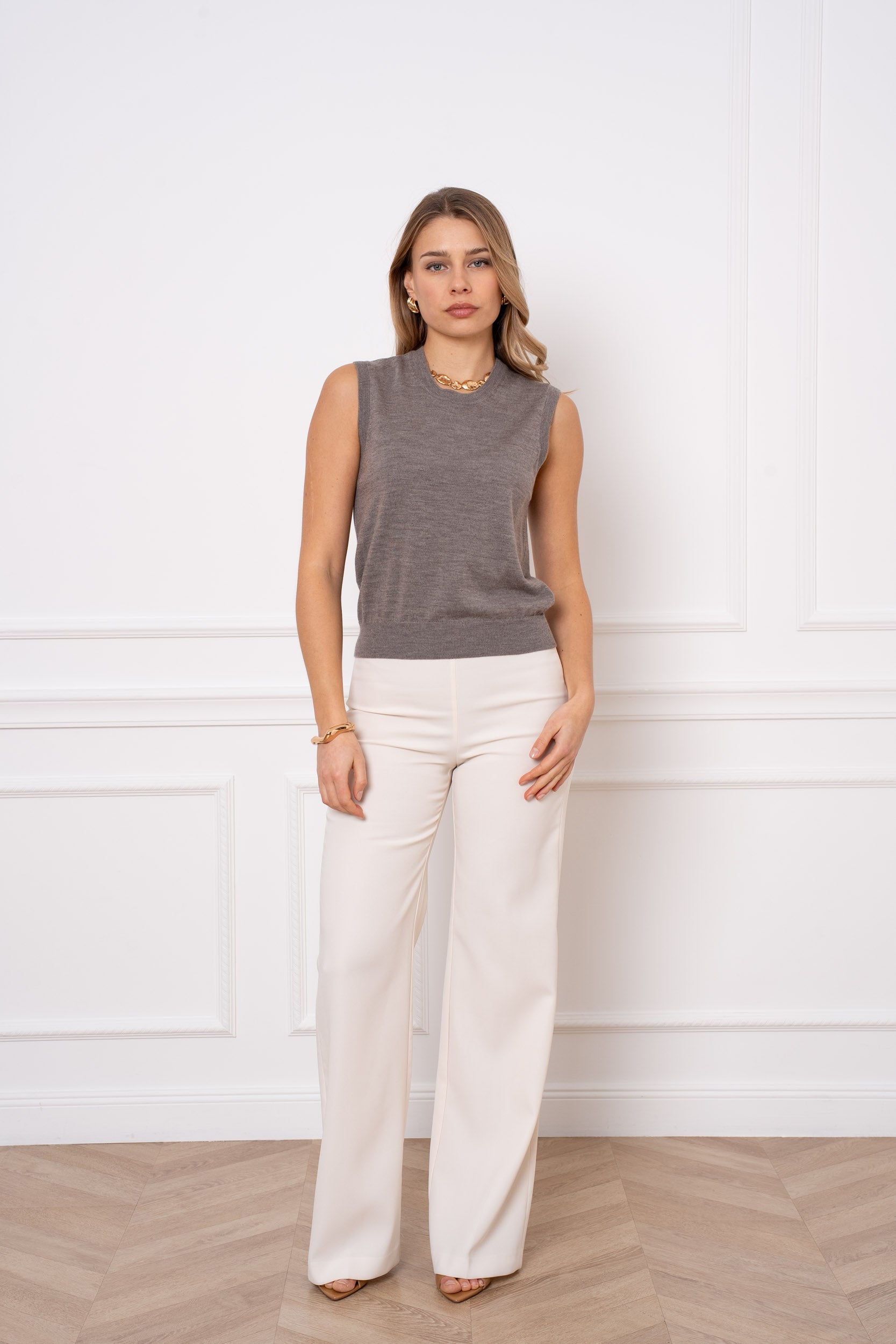 Pull 100% laine mérinos sans manche