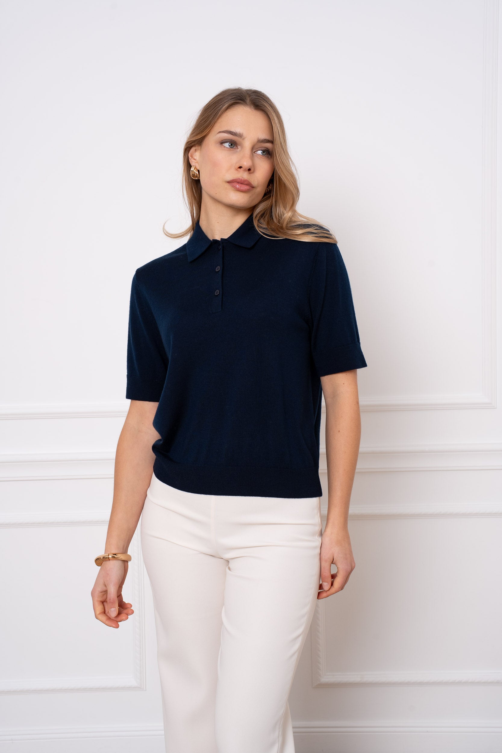 Polo 100% laine mérinos manches courtes