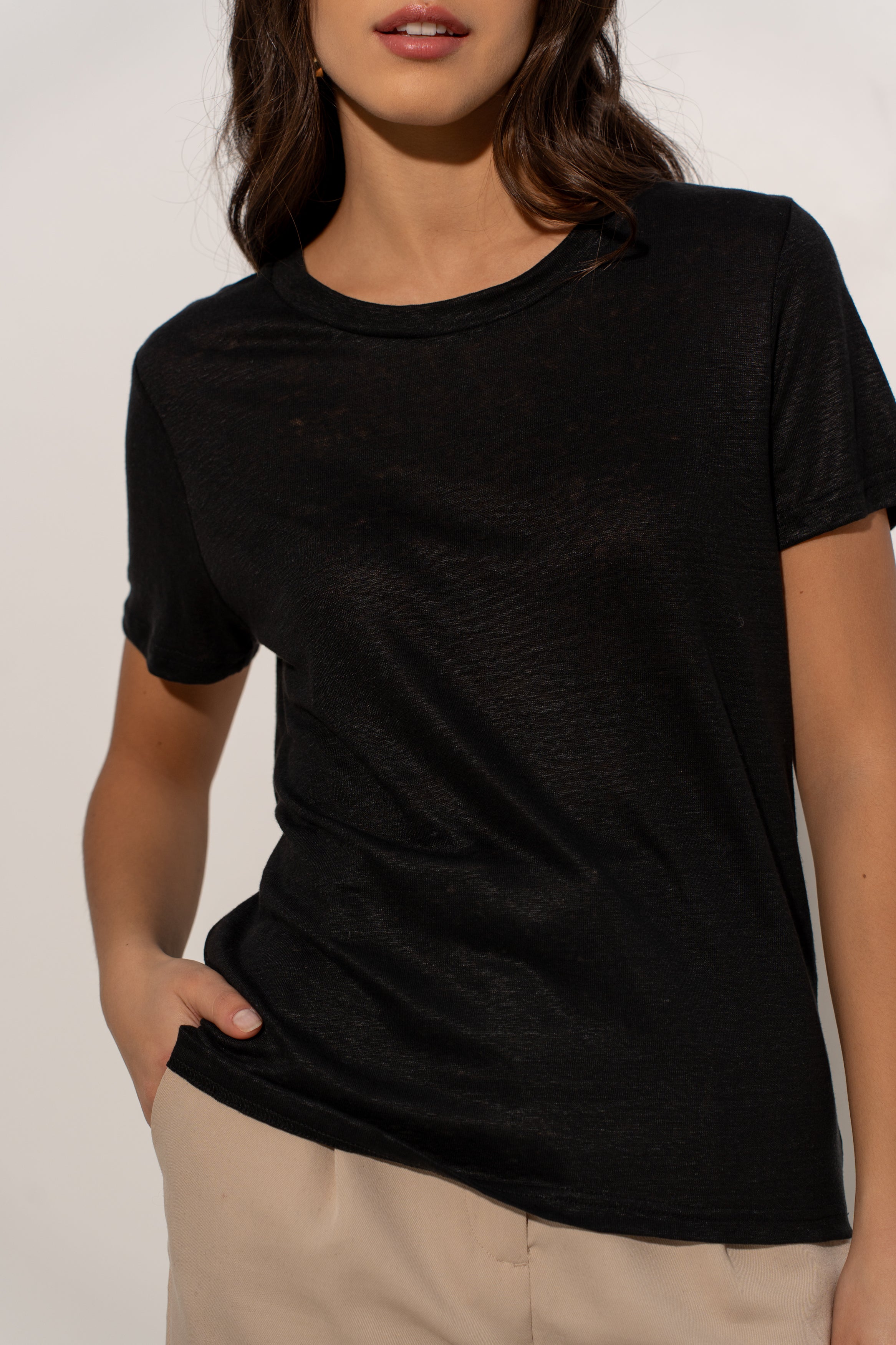 T-shirt col rond 100% lin