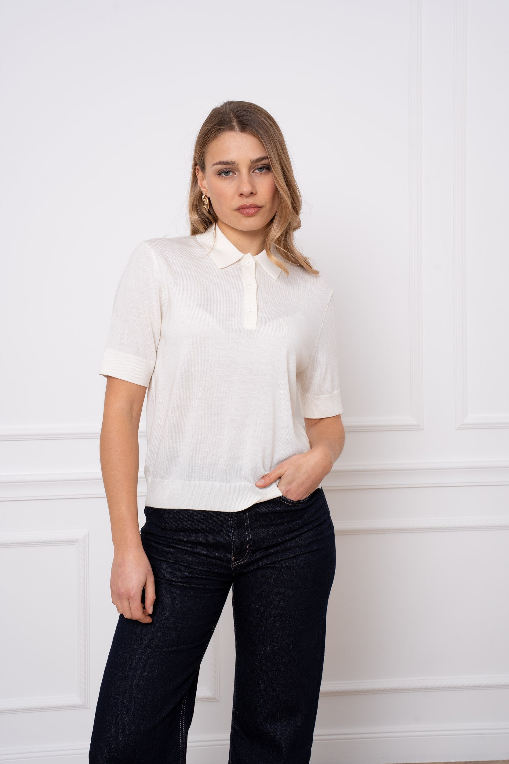 Polo 100% laine mérinos manches courtes