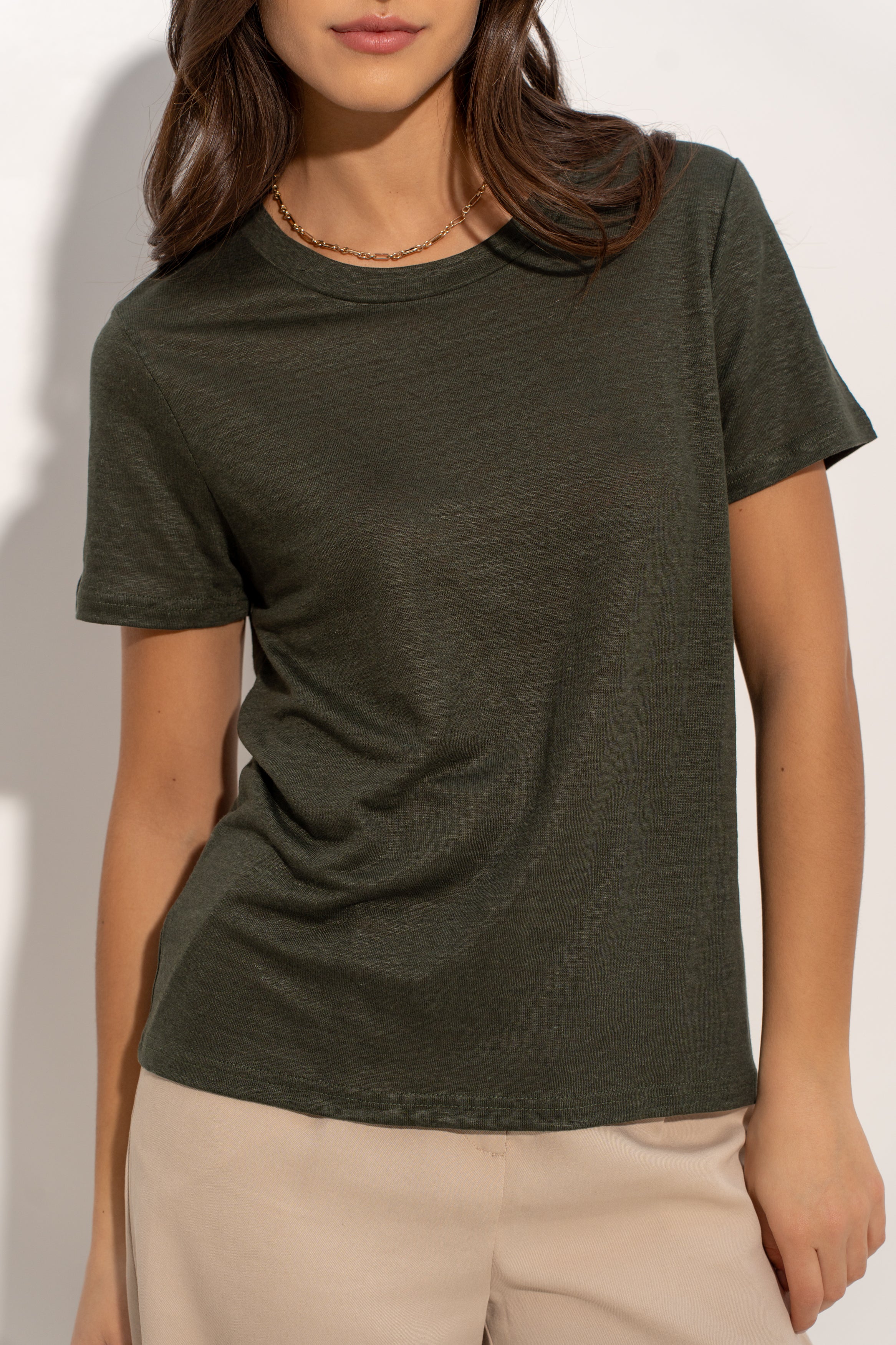 T-shirt col rond 100% lin