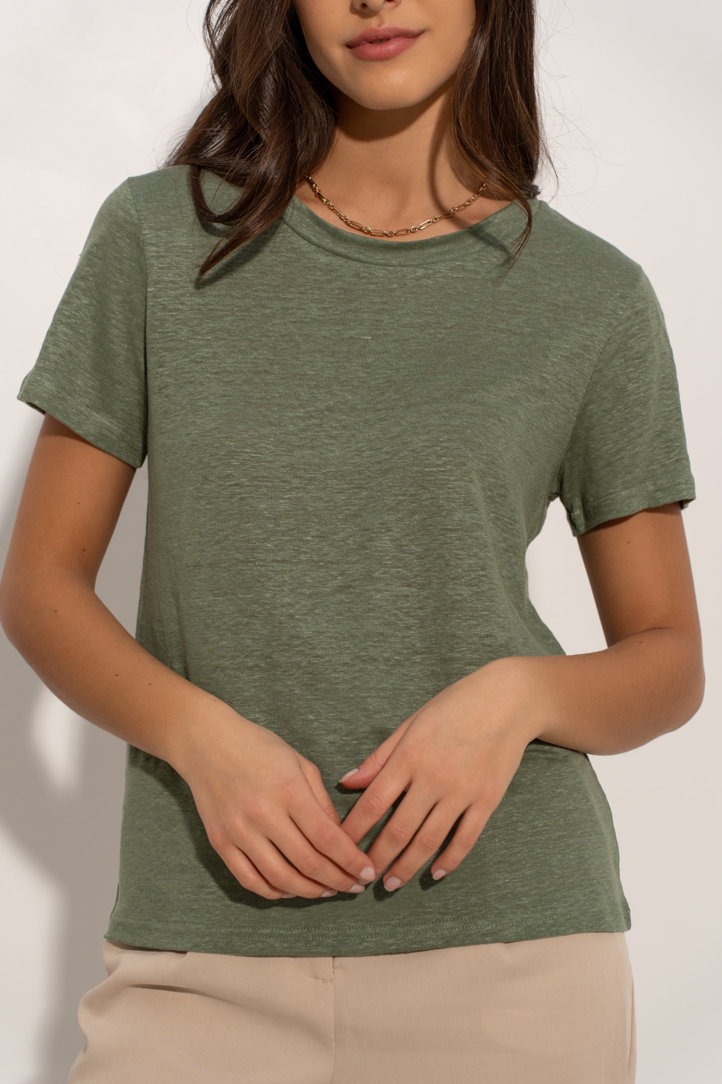 T-shirt col rond 100% lin