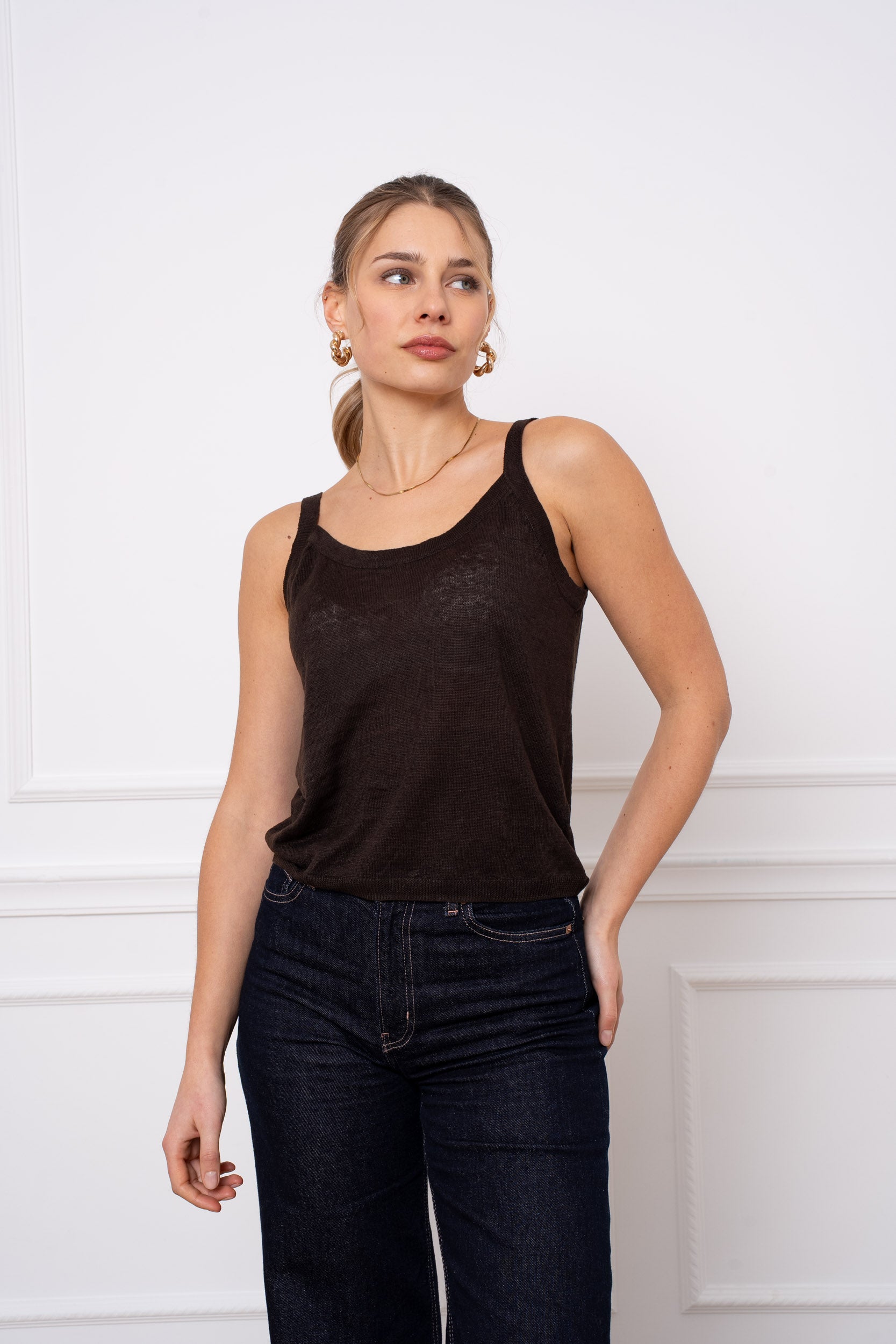 Débardeur 100% lin tricoté
