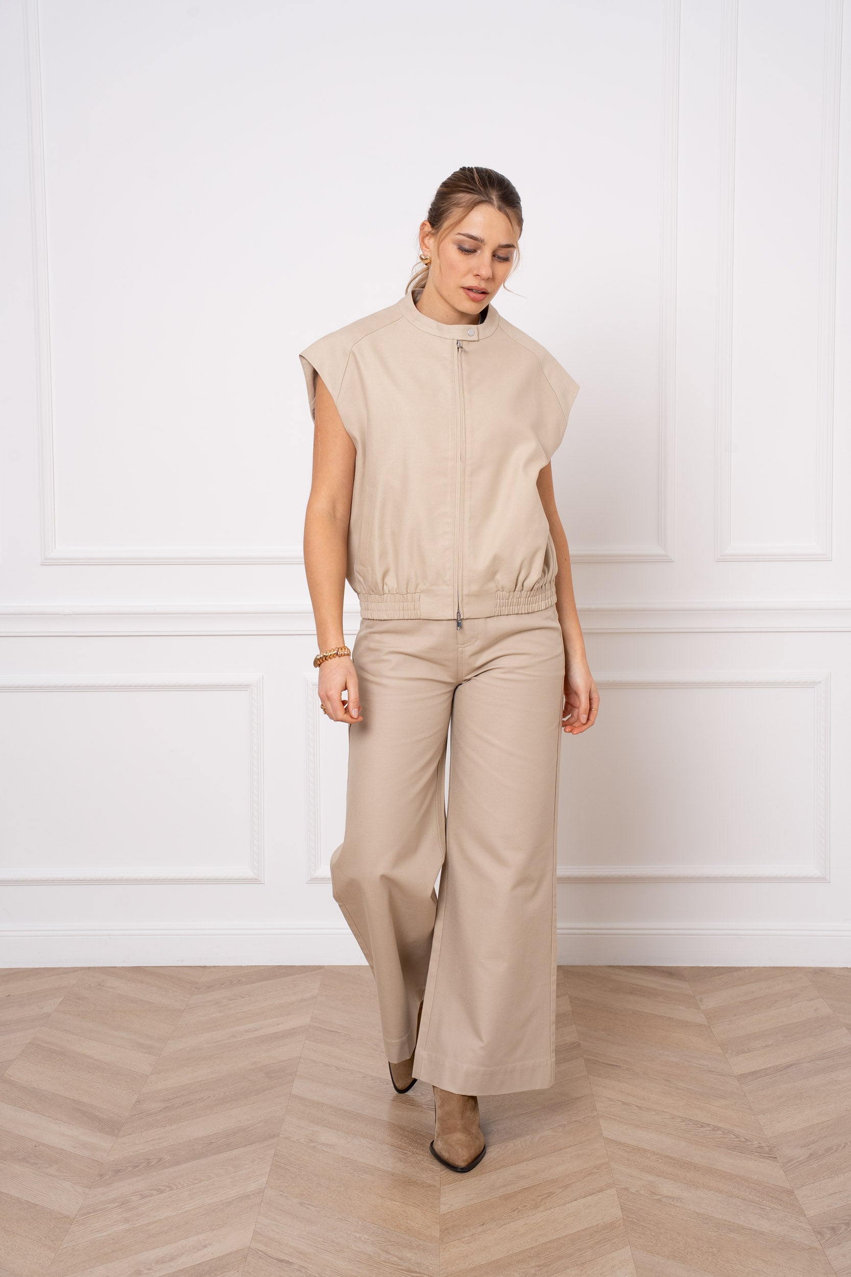 Pantalon large coton & lyocell