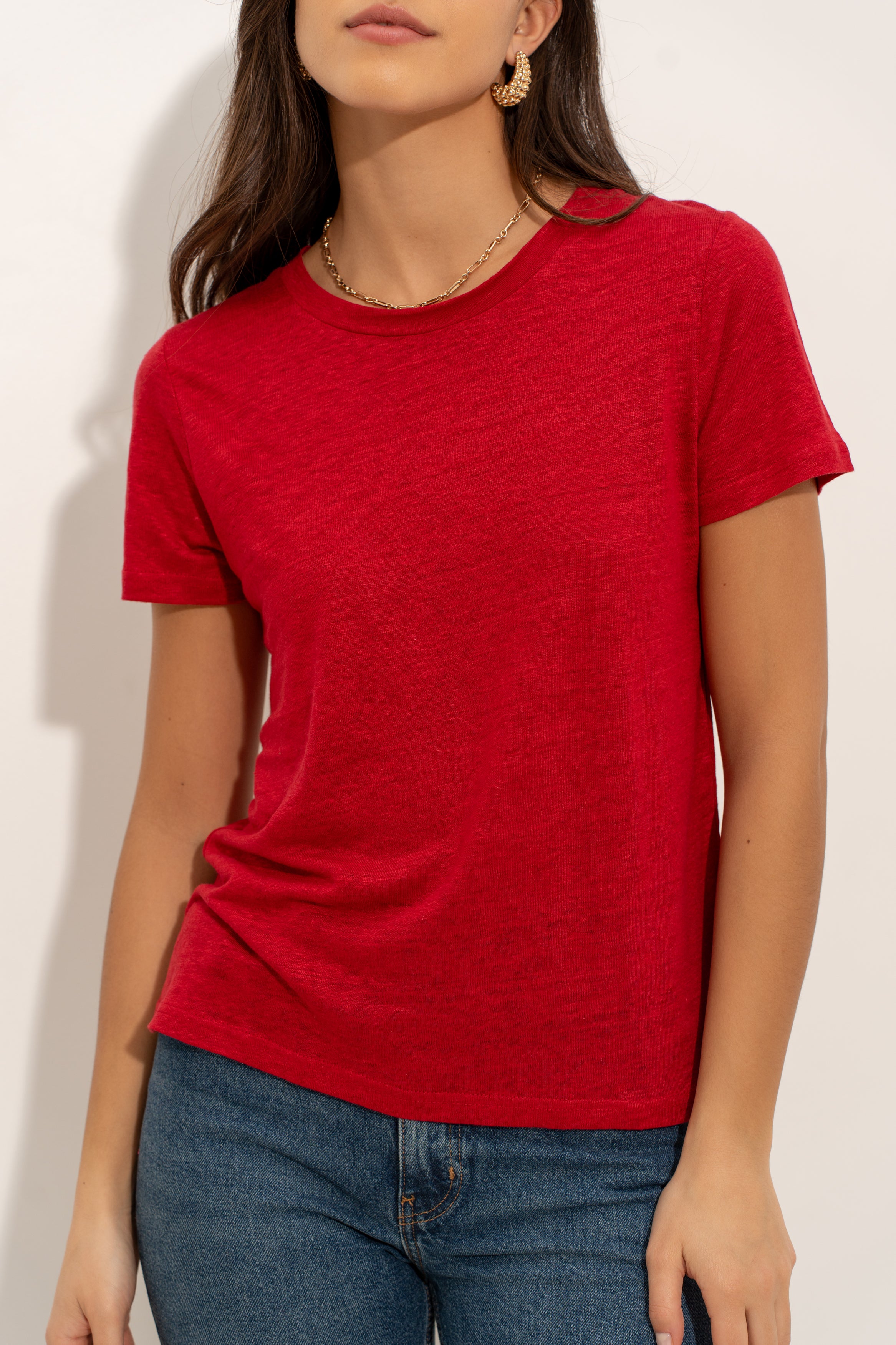 T-shirt col rond 100% lin