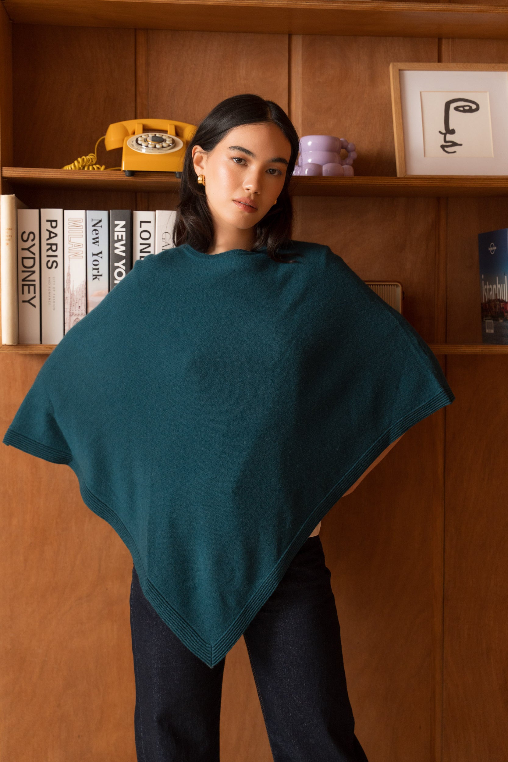 Poncho 100% cachemire