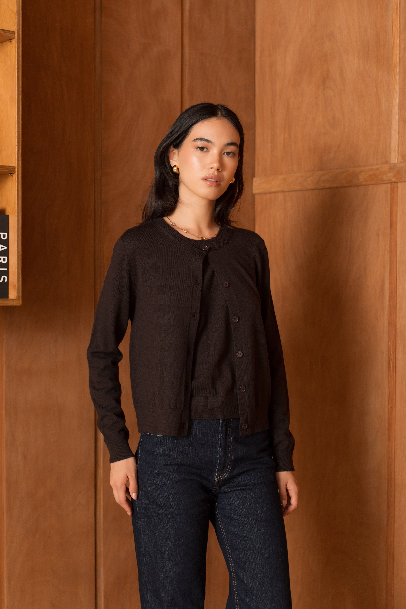 Cardigan 100% laine mérinos manches longues