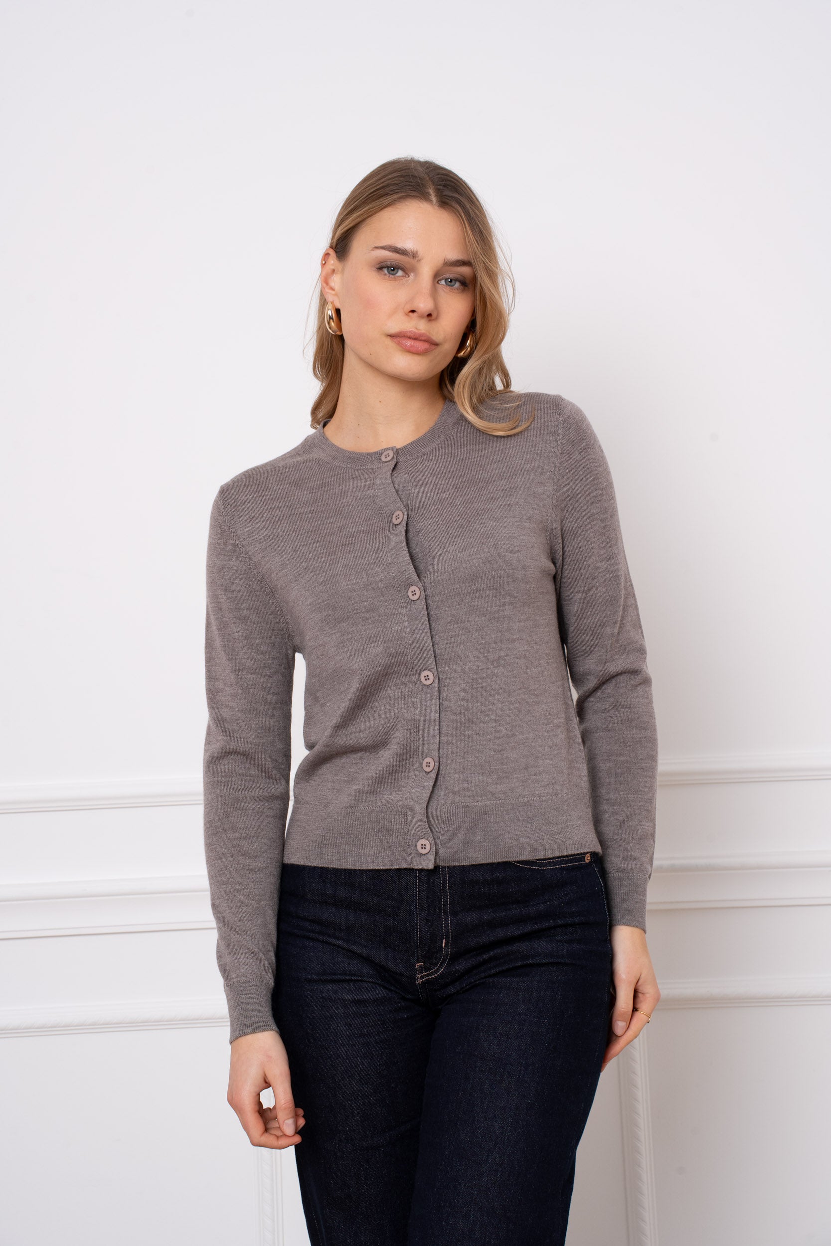Cardigan 100% laine mérinos manches longues