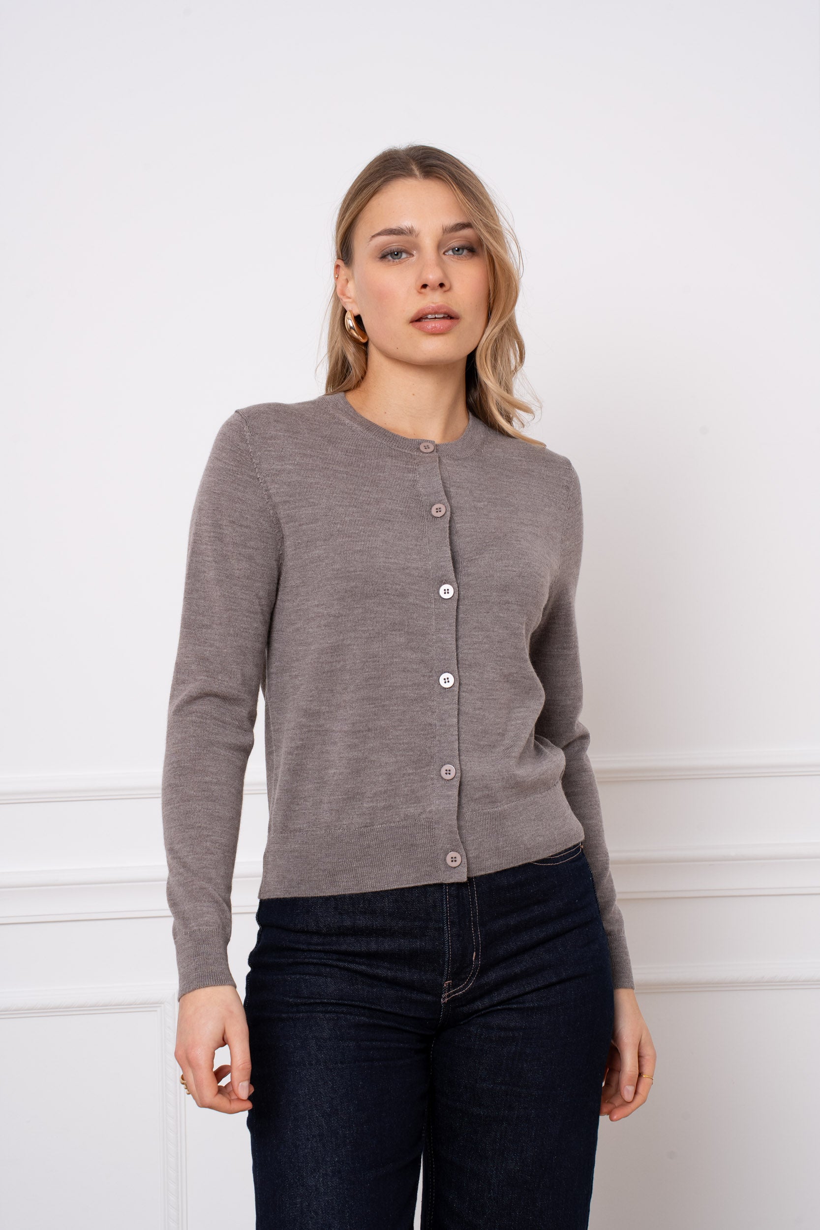 Cardigan 100% laine mérinos manches longues