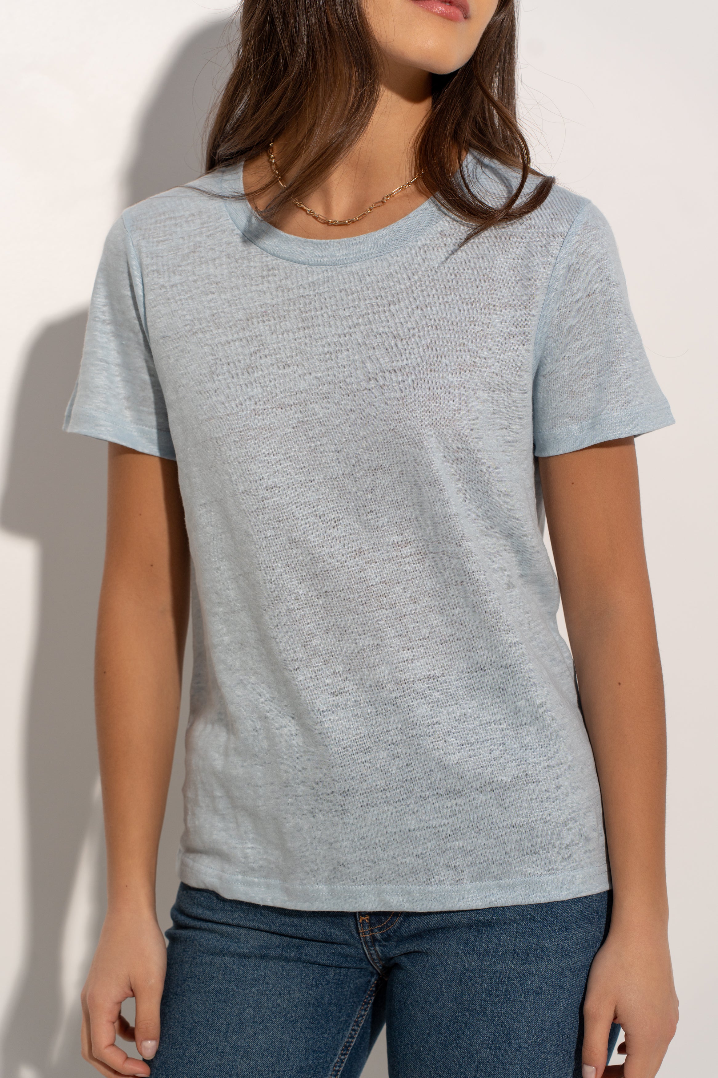 T-shirt col rond 100% lin