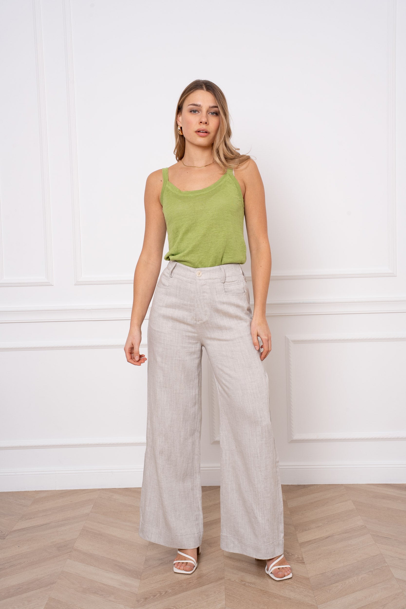 Débardeur 100% lin tricoté