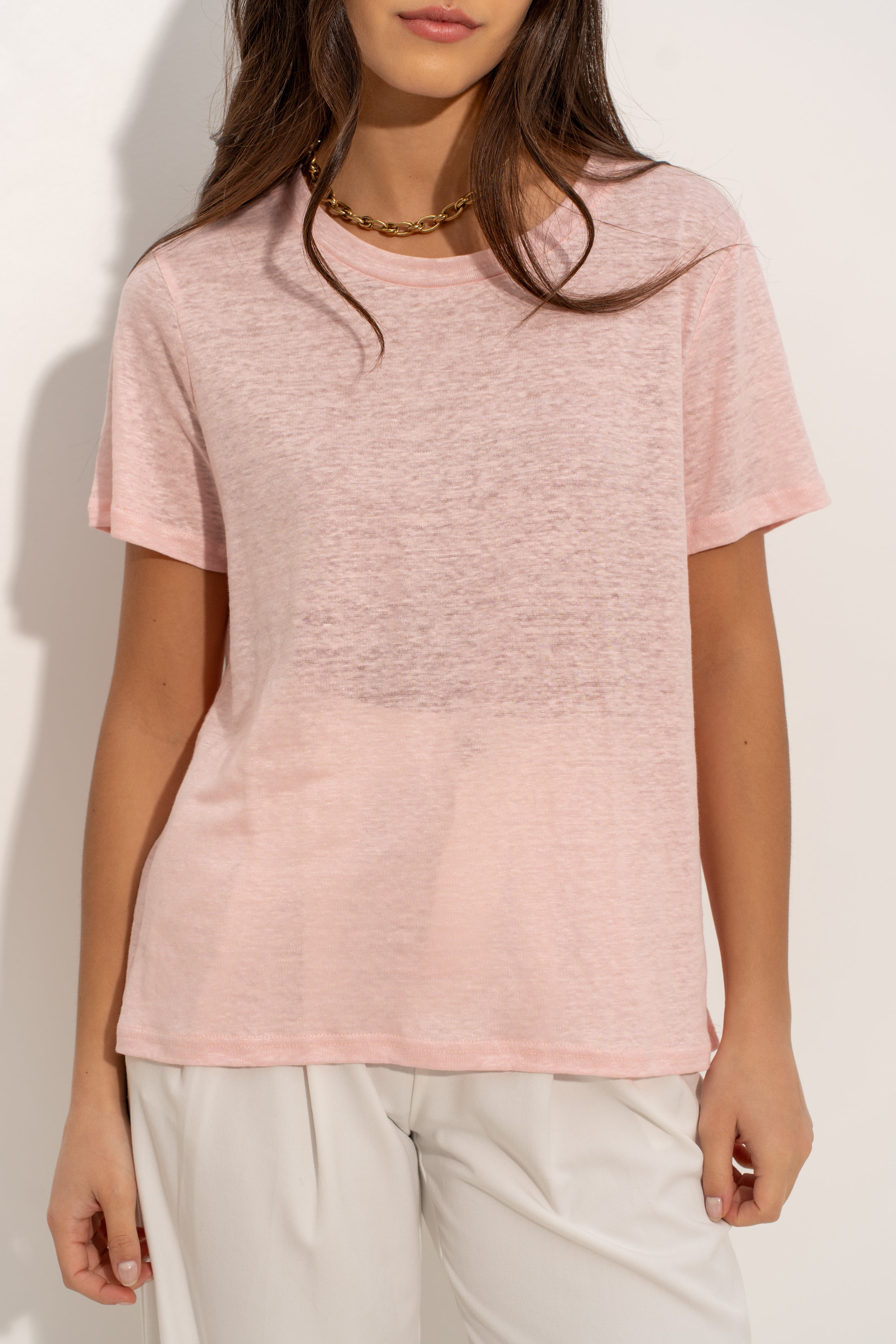 T-shirt col rond 100% lin