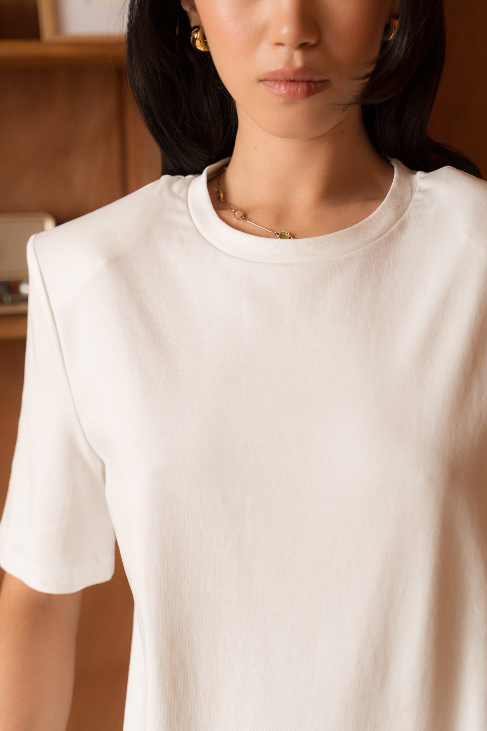 T-shirt 100% coton premium à épaulettes