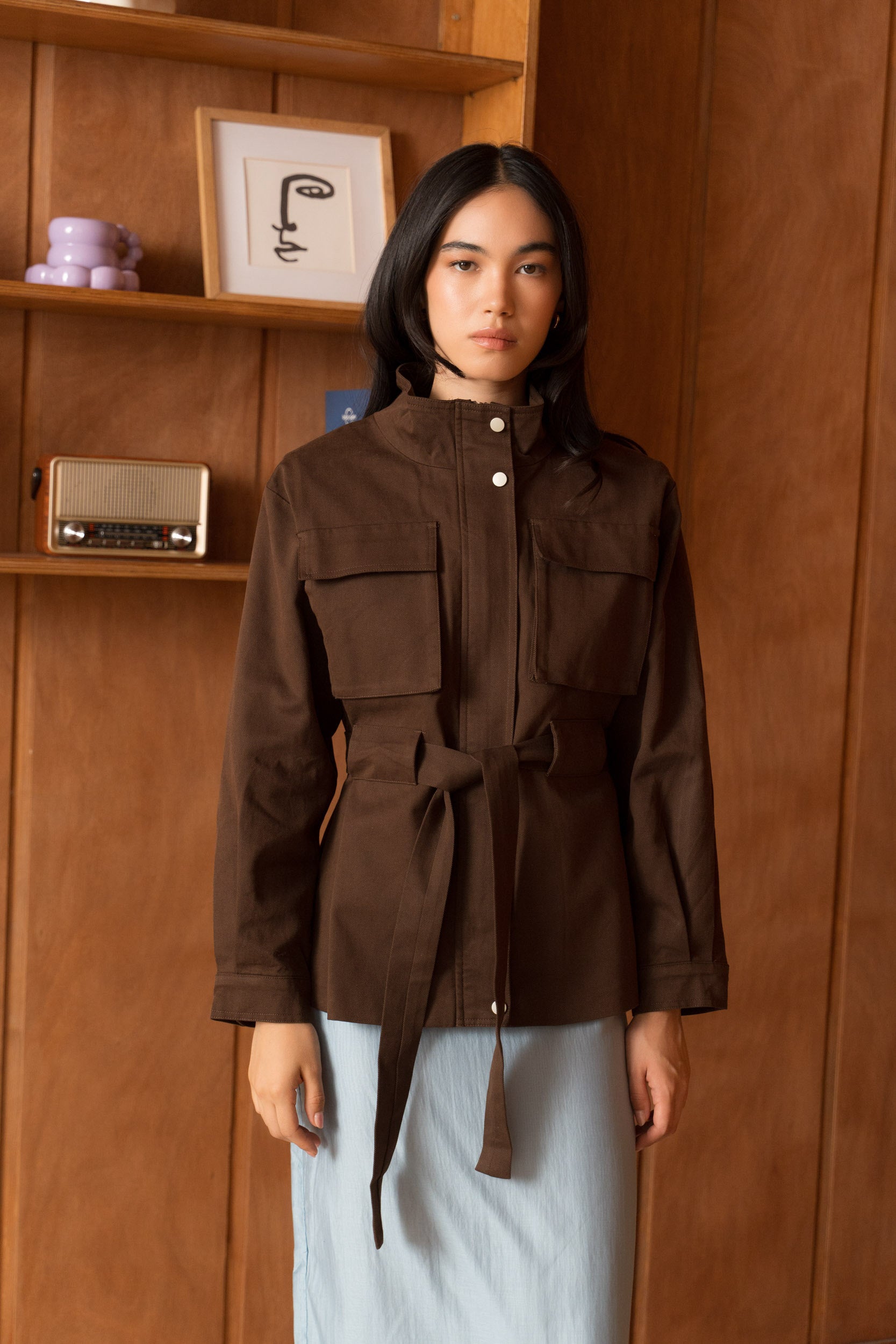 Veste saharienne coton & lyocell