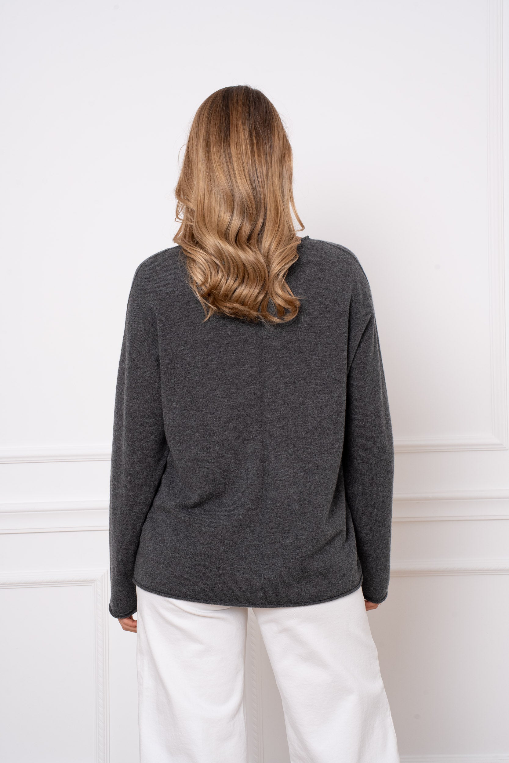 Pull laine & cachemire col rond oversize