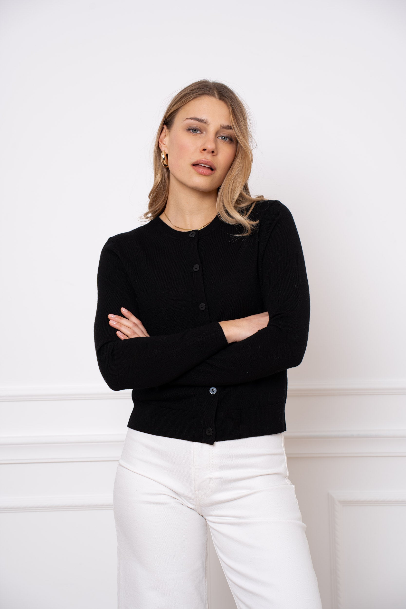 Cardigan 100% laine mérinos manches longues