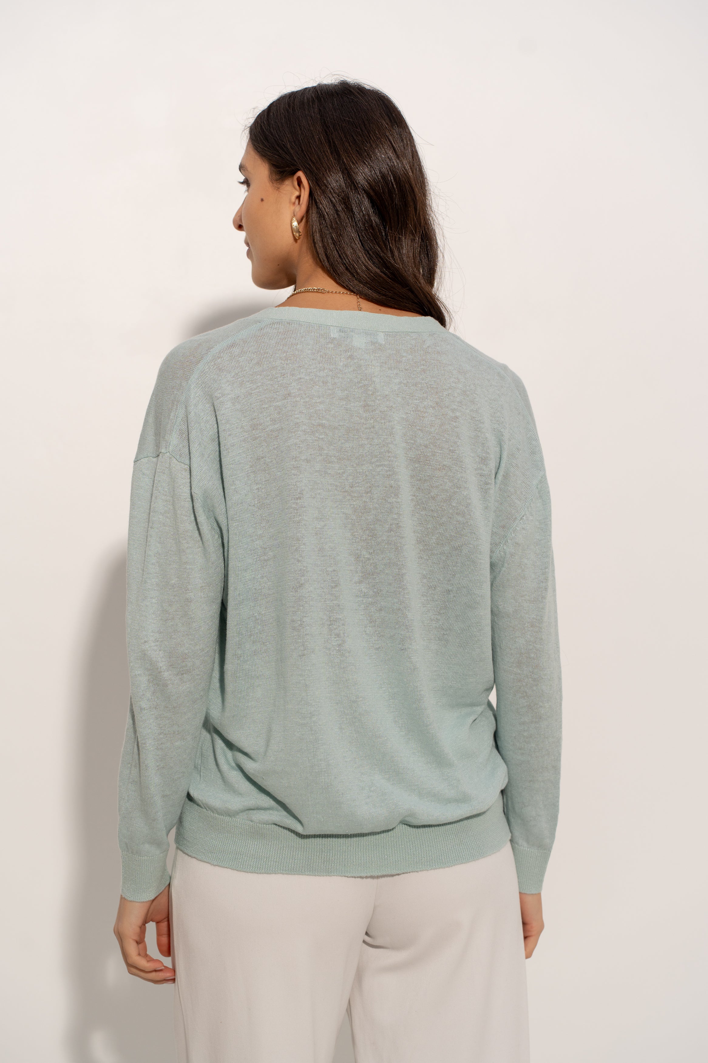 Gilet oversize en lin tricoté