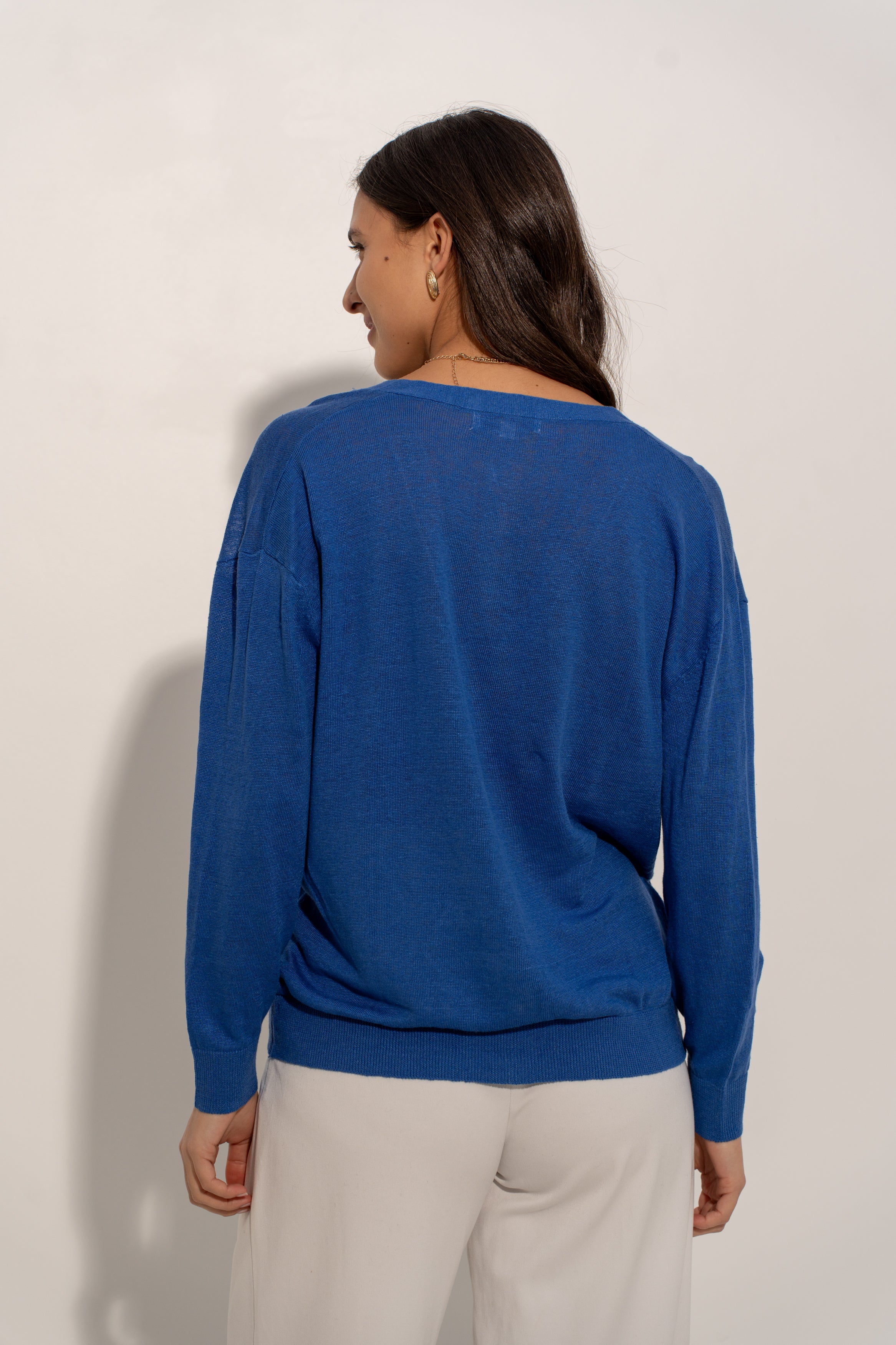 Gilet oversize en lin tricoté