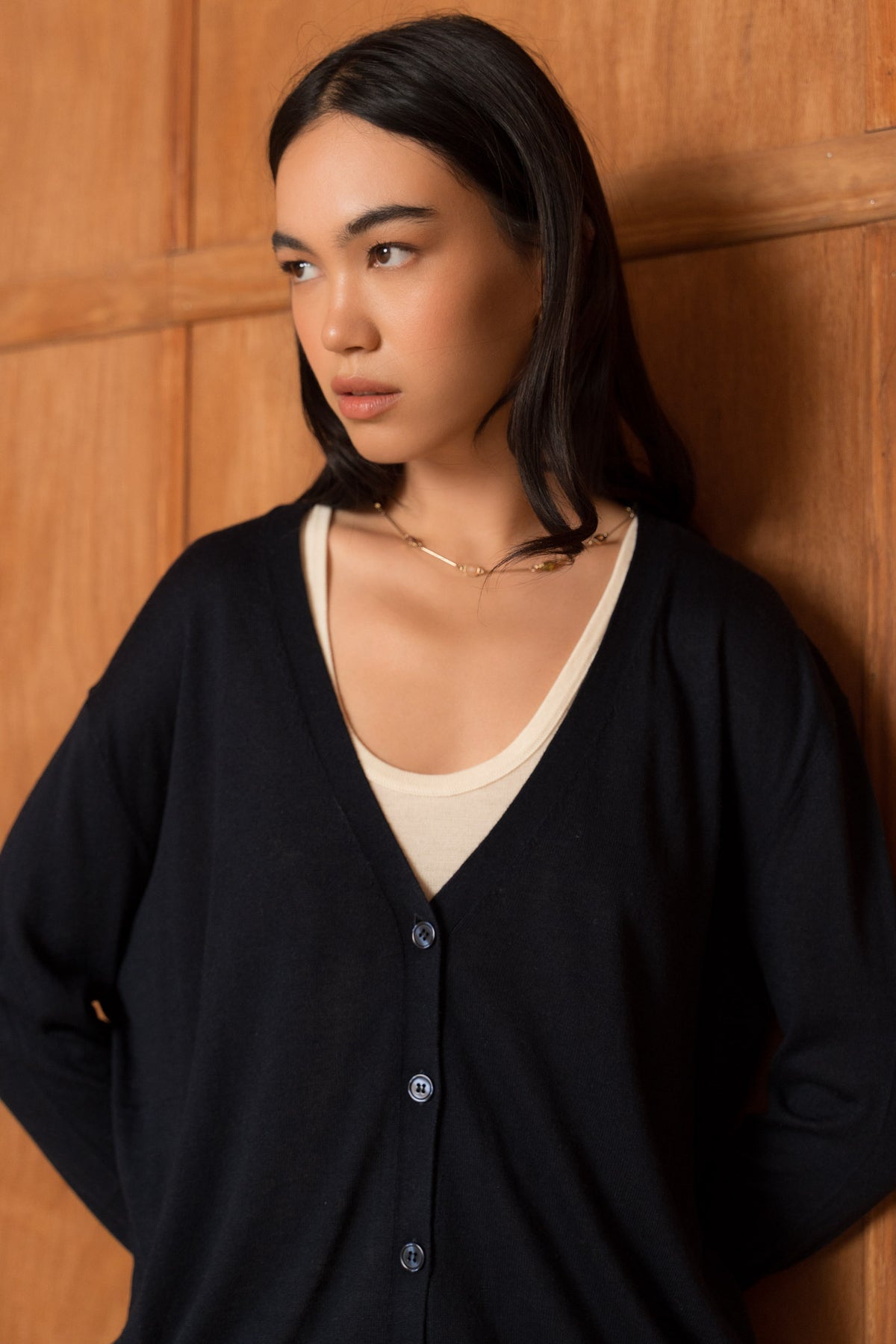 Cardigan soie & cachemire oversize