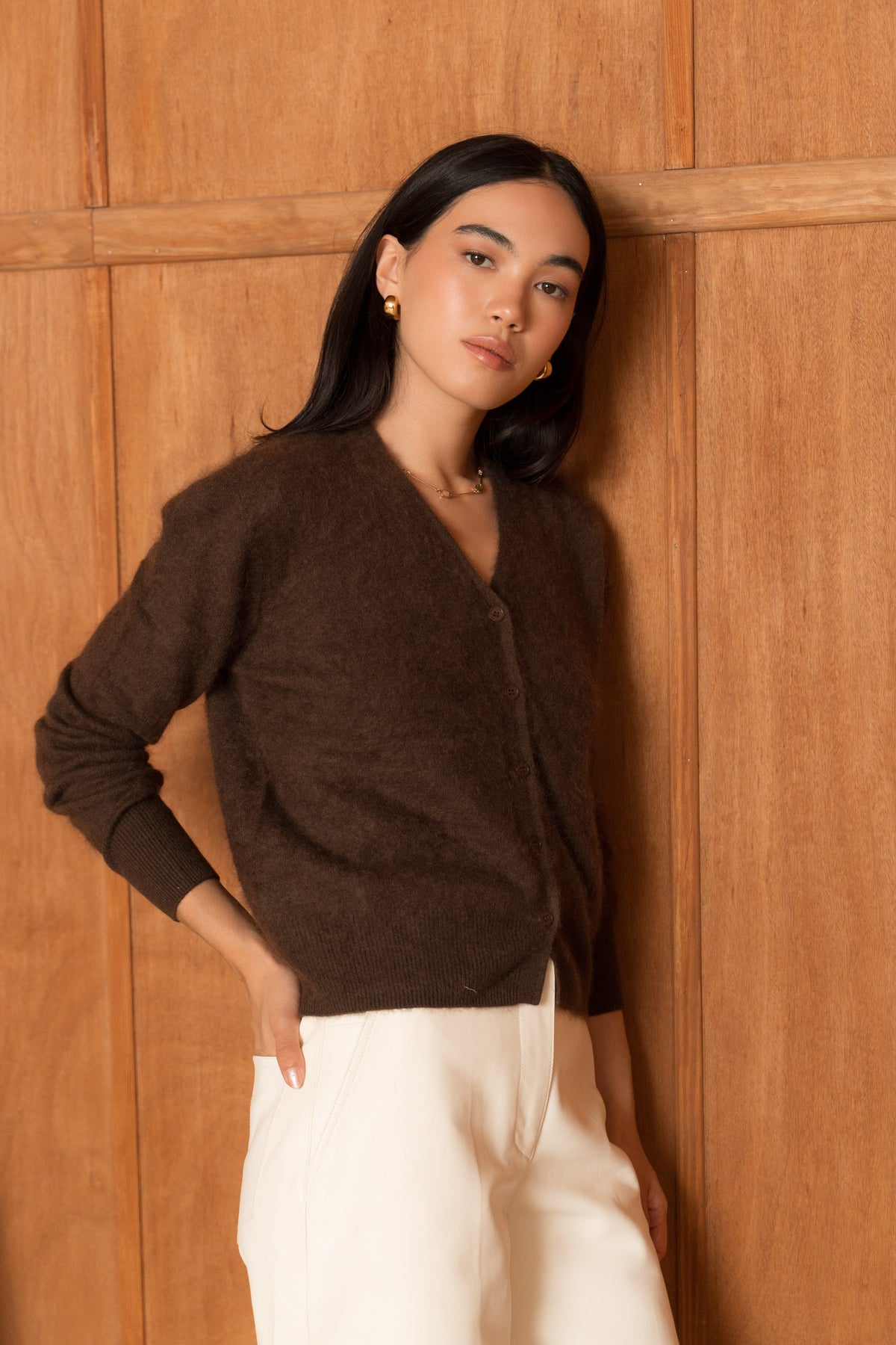 Le Gilet Laine & Cachemire brossé col V