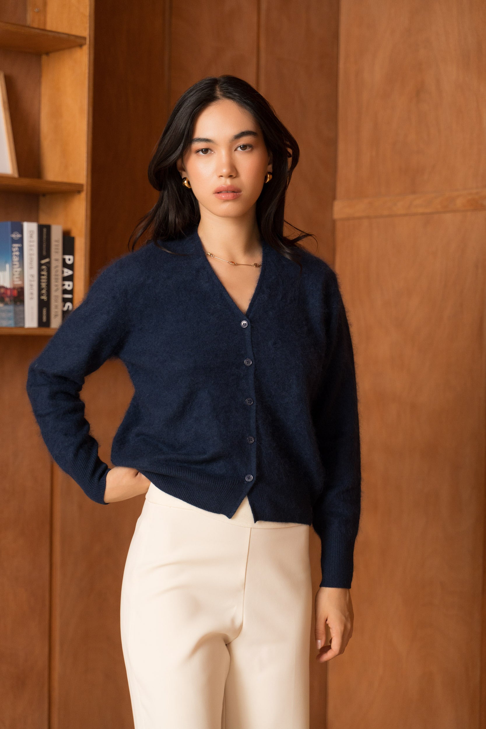 Le Gilet Laine & Cachemire brossé col V