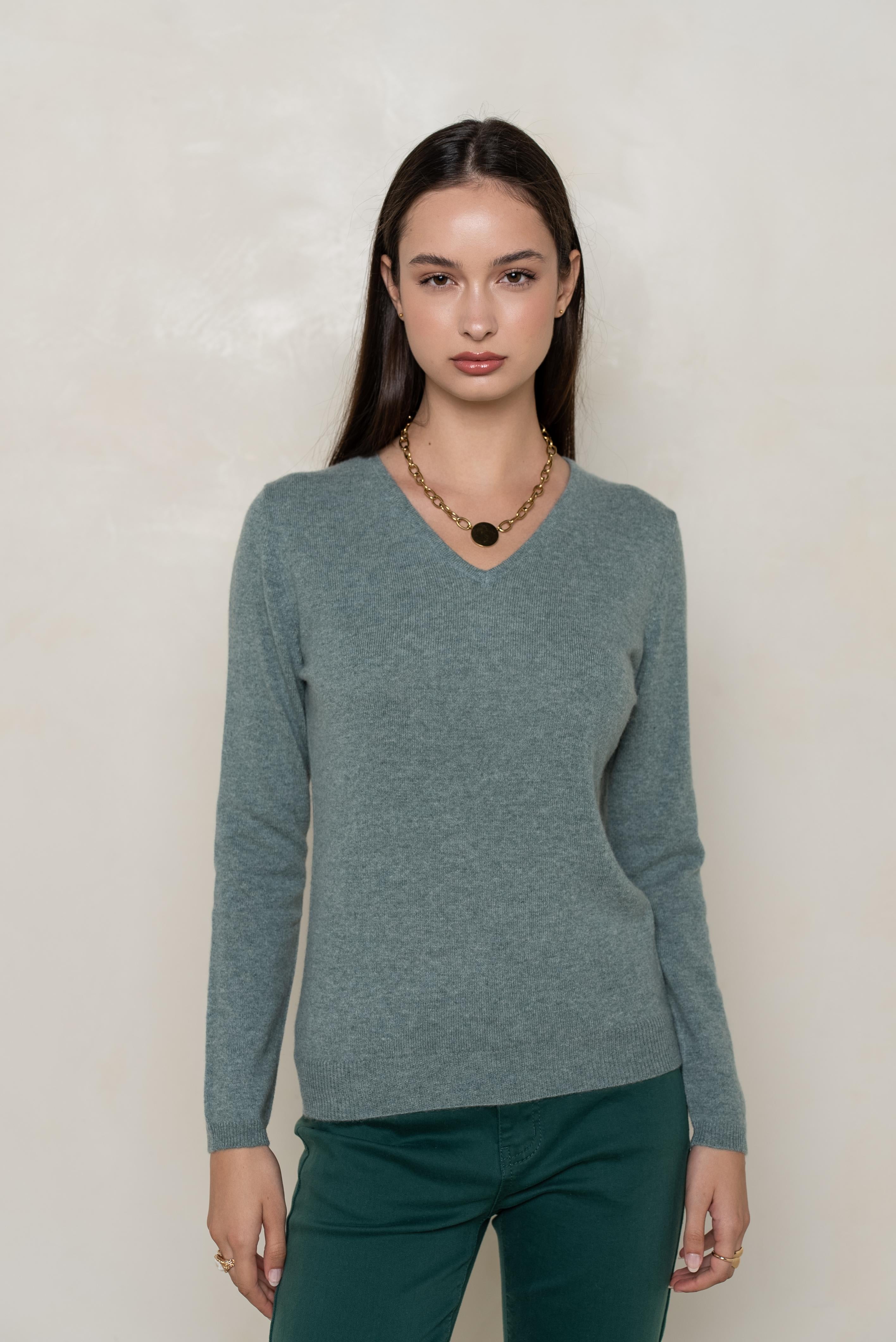 Pull col V en cachemire