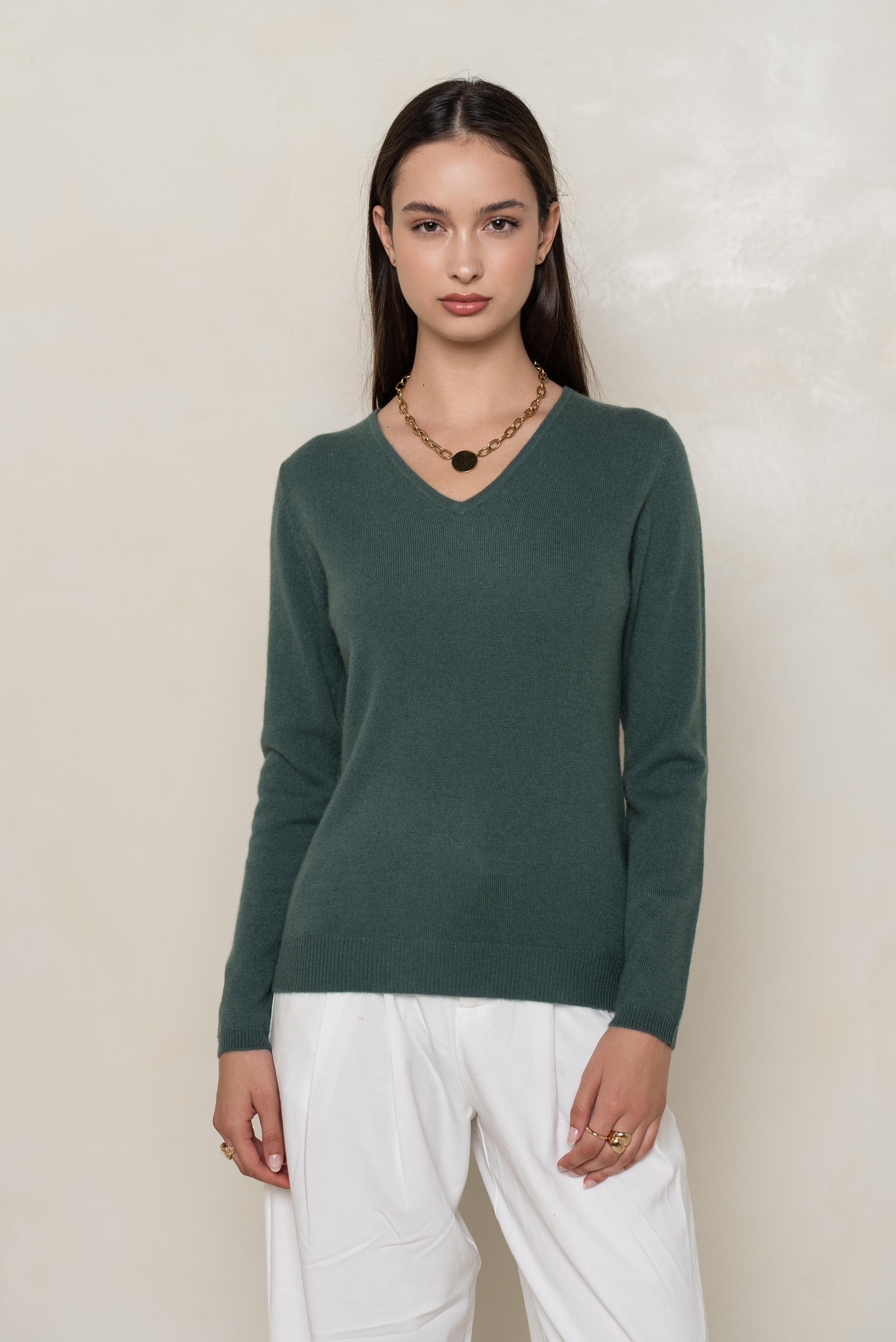 Pull col V en cachemire