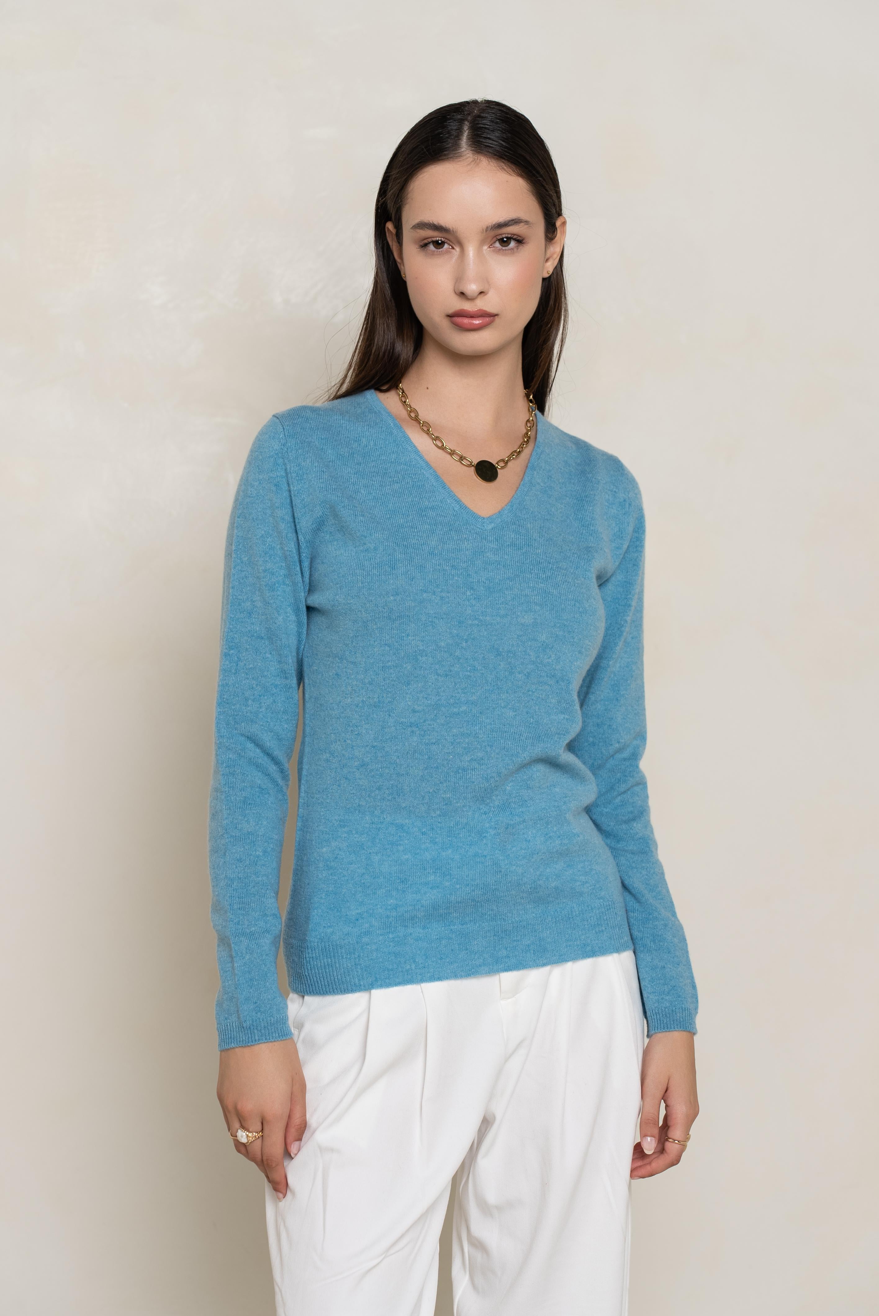 Pull col V en cachemire