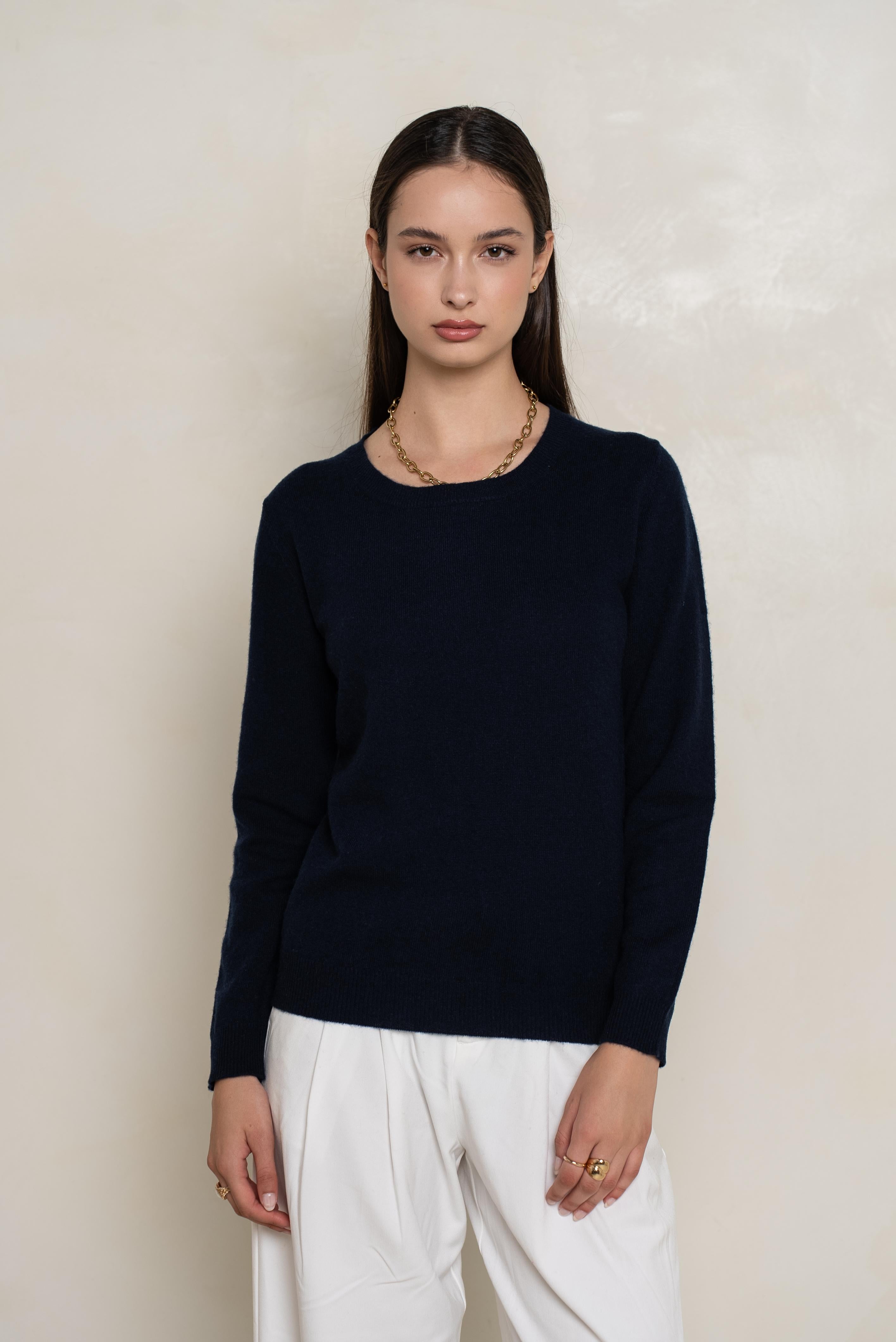 Pull col rond en cachemire