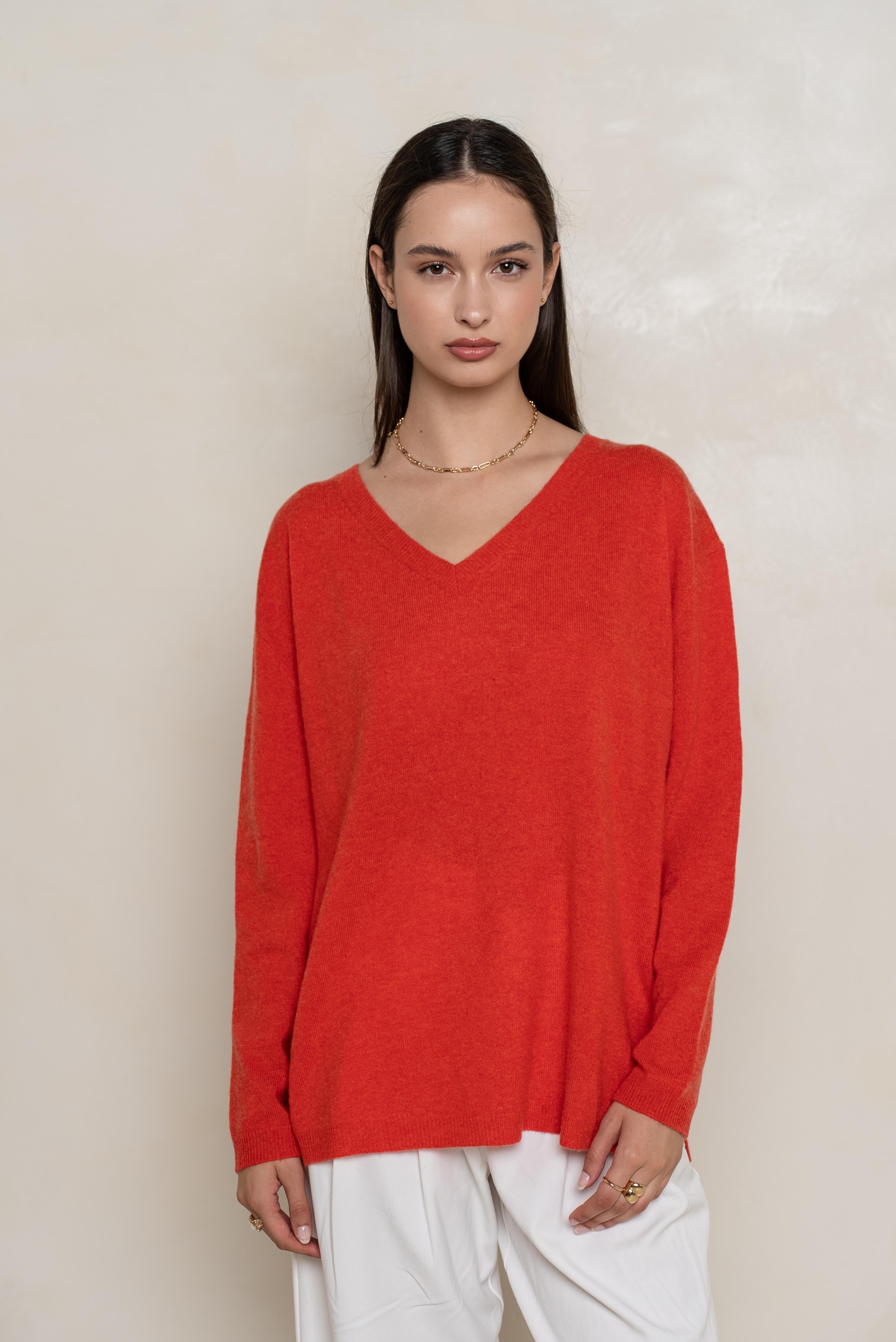 Pull V oversize en cachemire