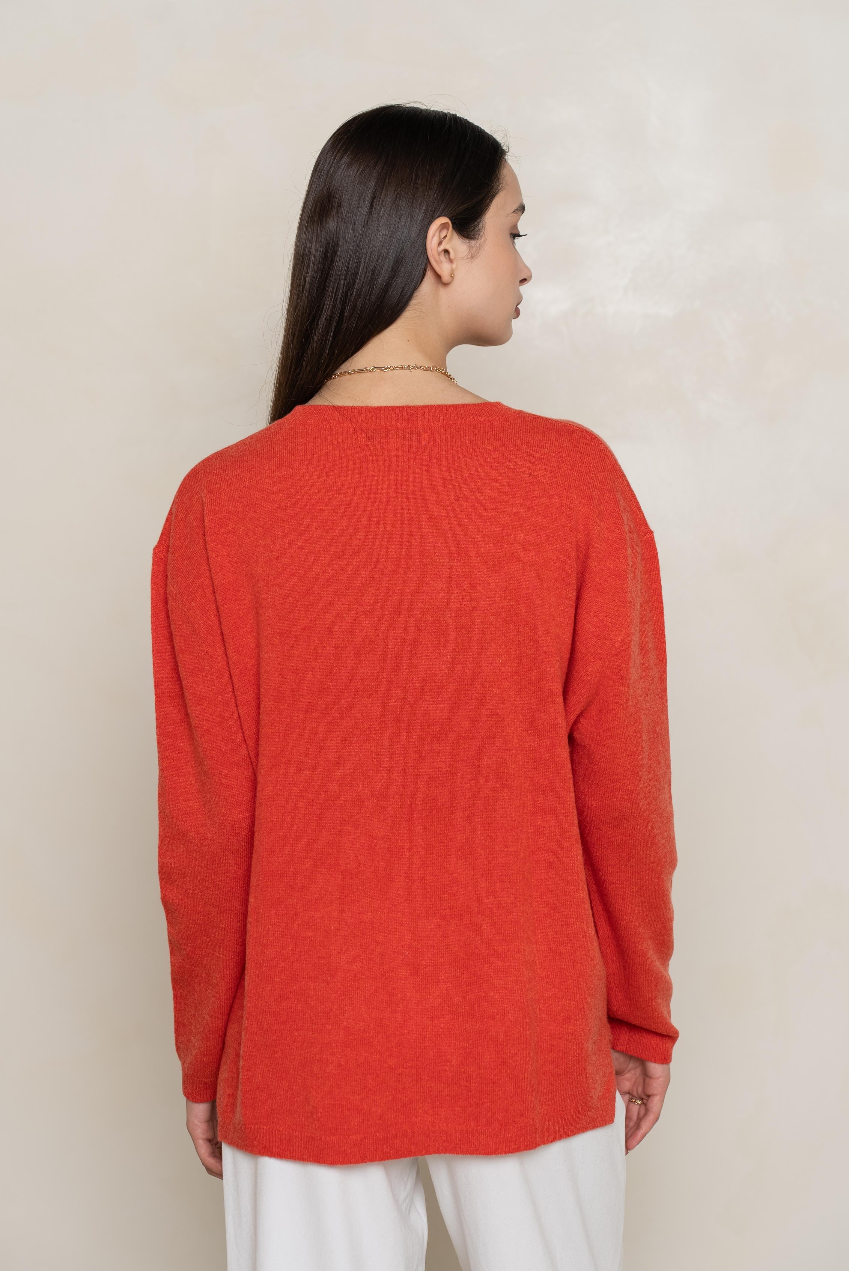 Pull col rond oversize en cachemire