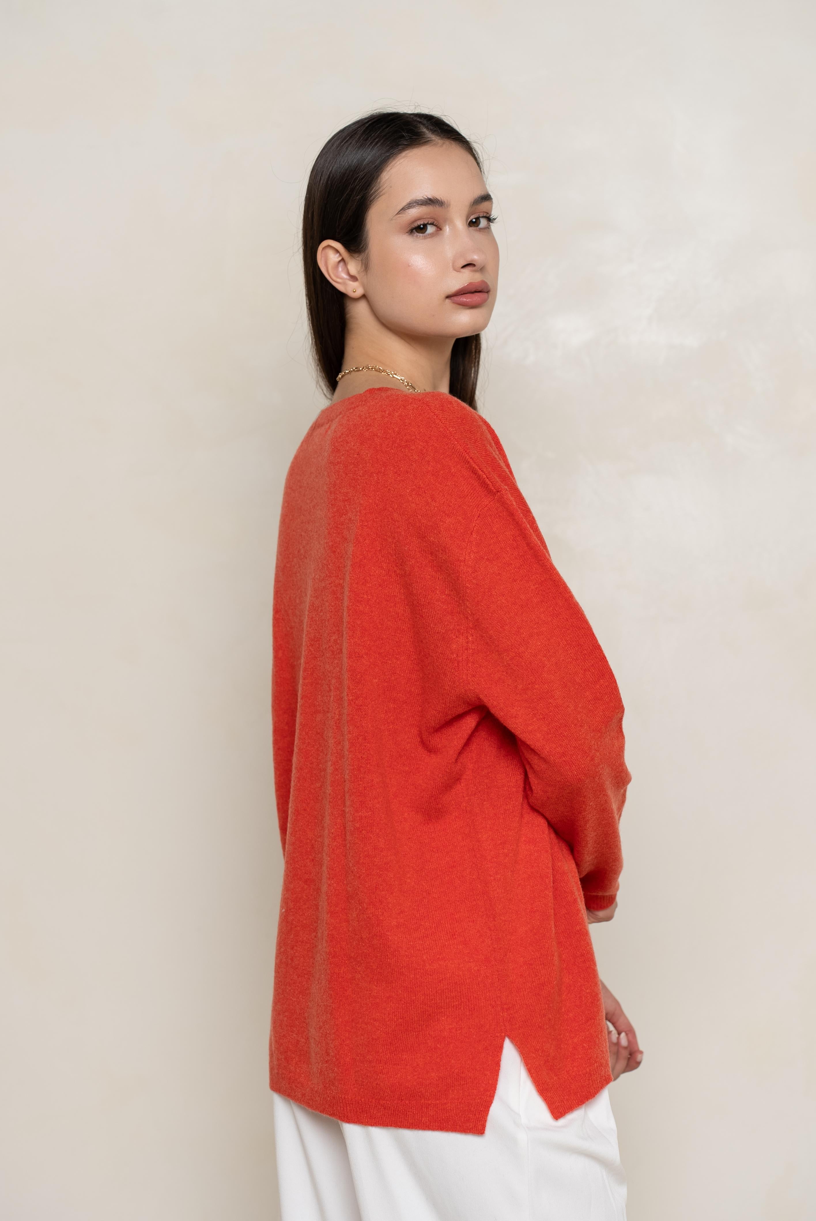 Pull col rond oversize en cachemire