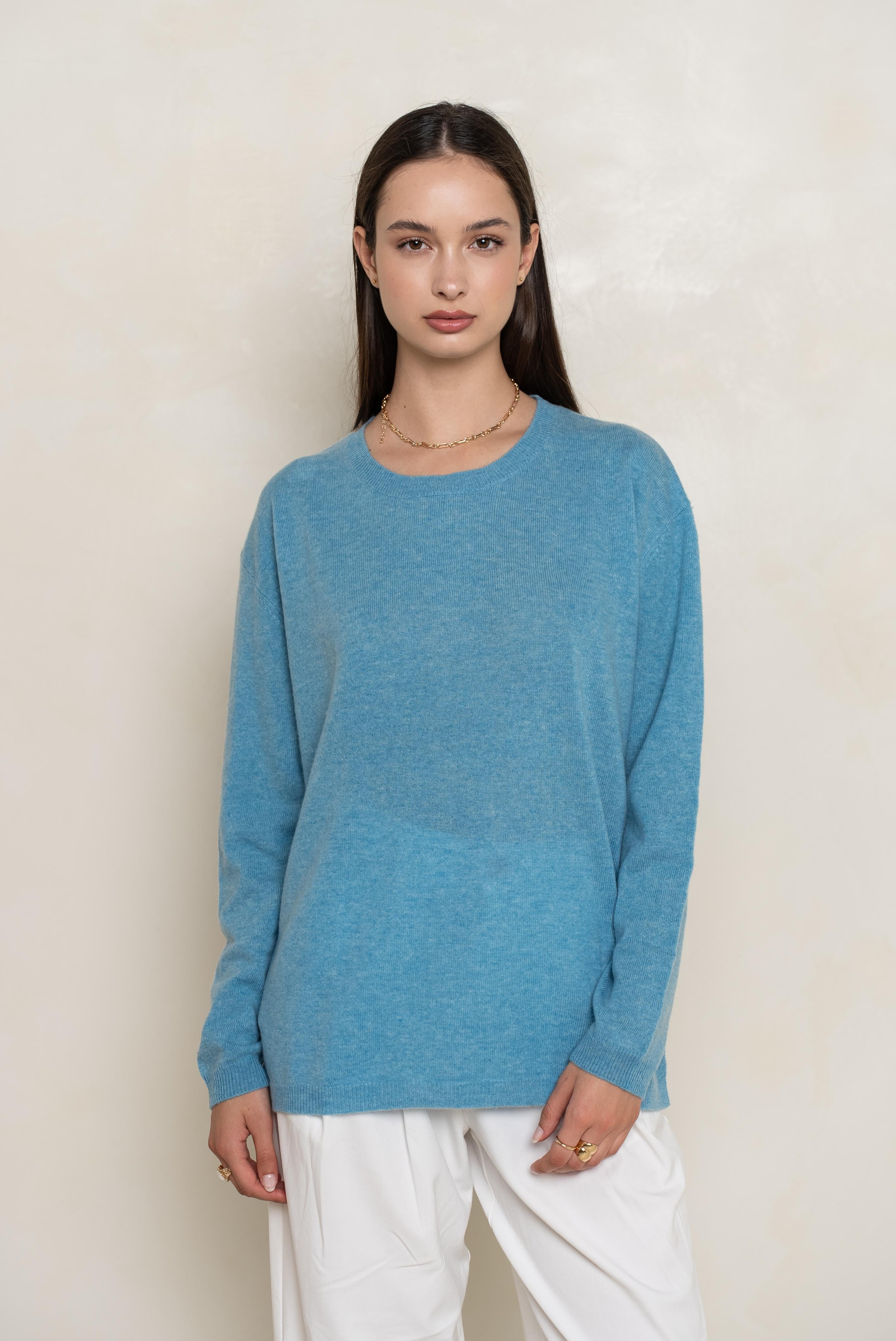 Pull col rond oversize en cachemire
