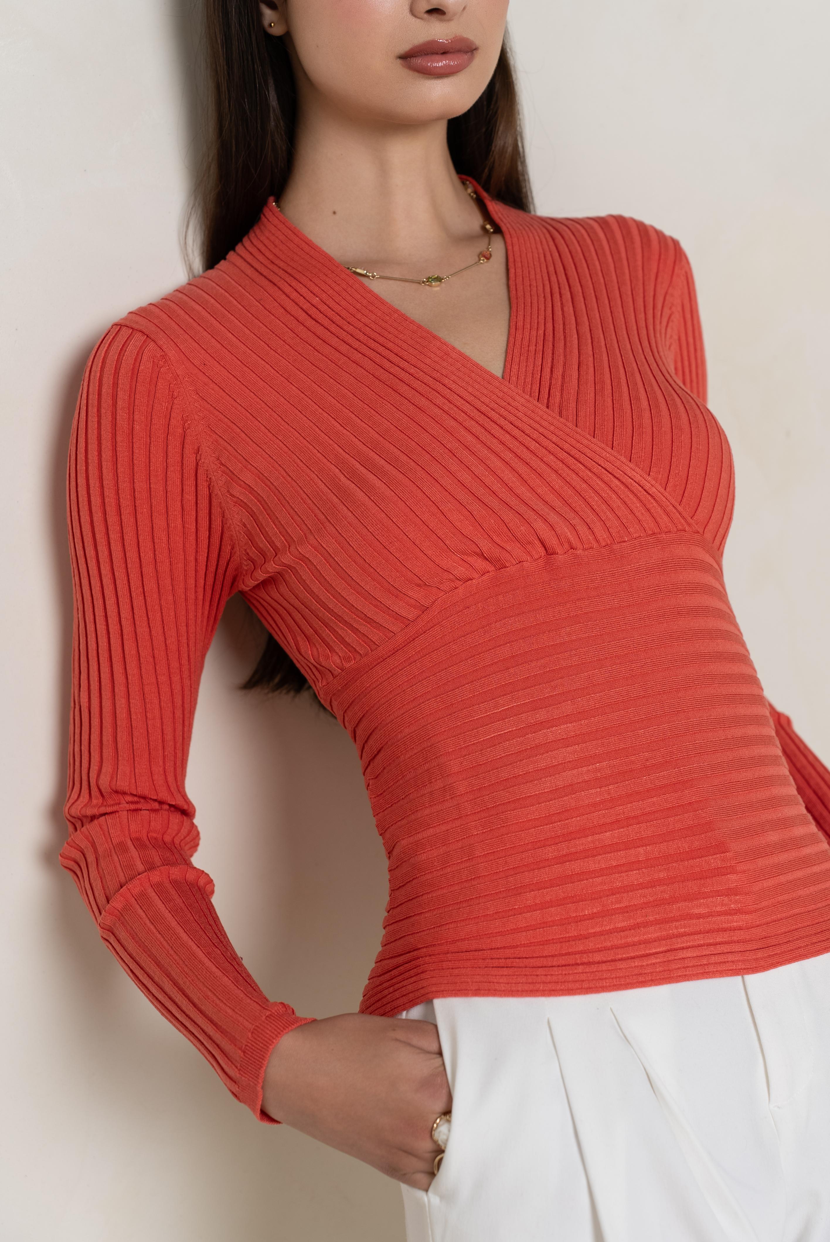 Cache-cœur côtelé en soie