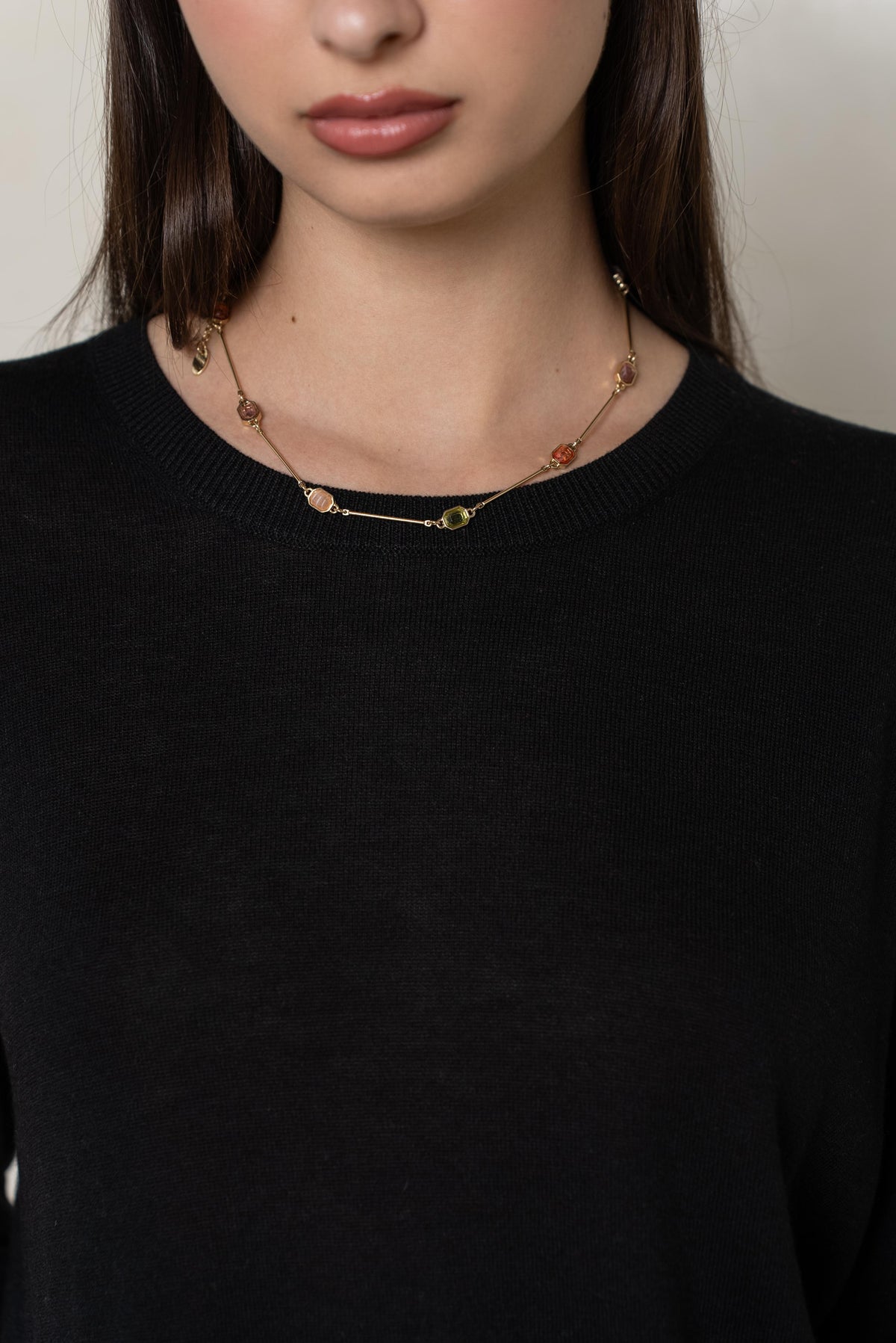 Pull col rond oversize en soie et cachemire