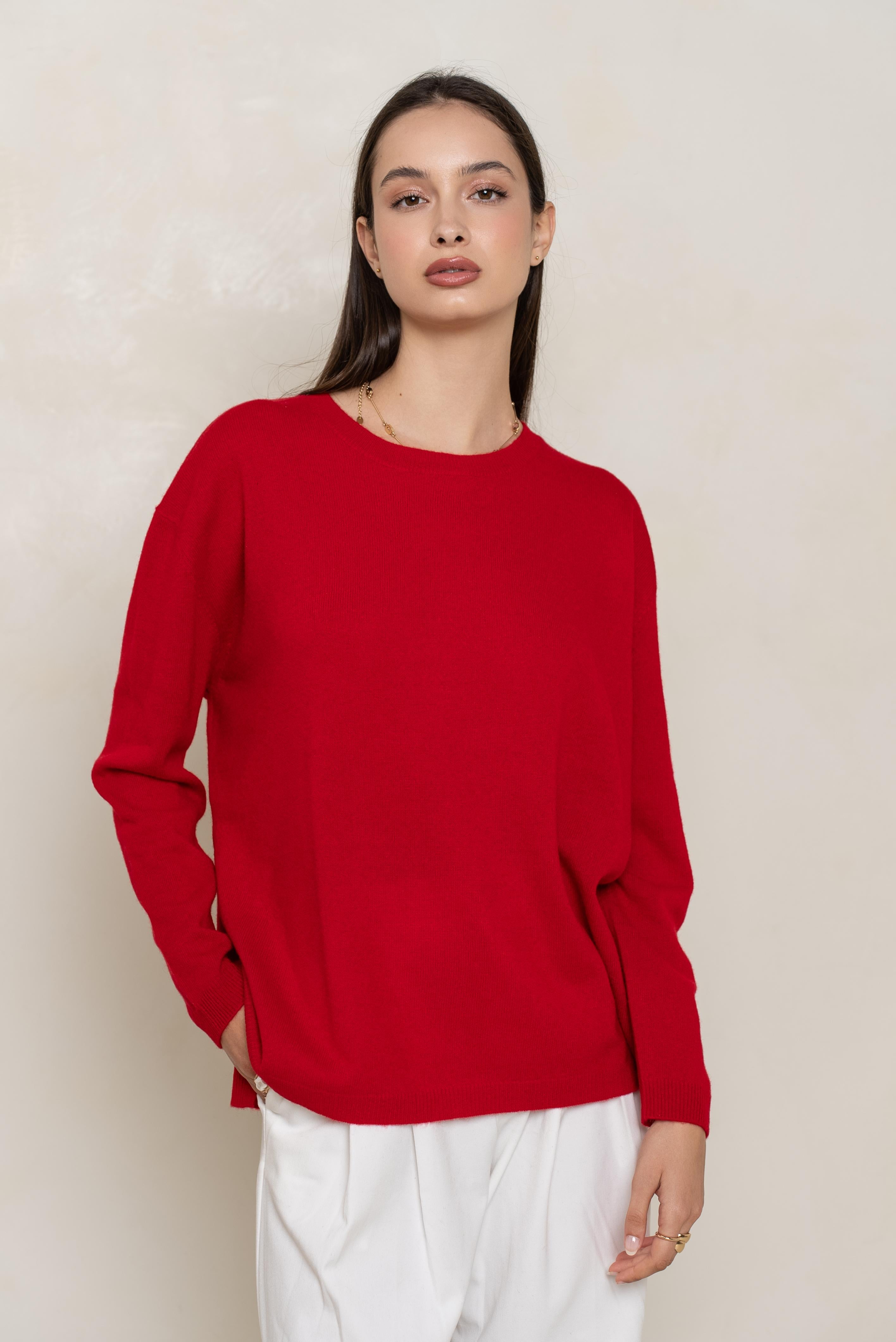 Pull col rond oversize en cachemire