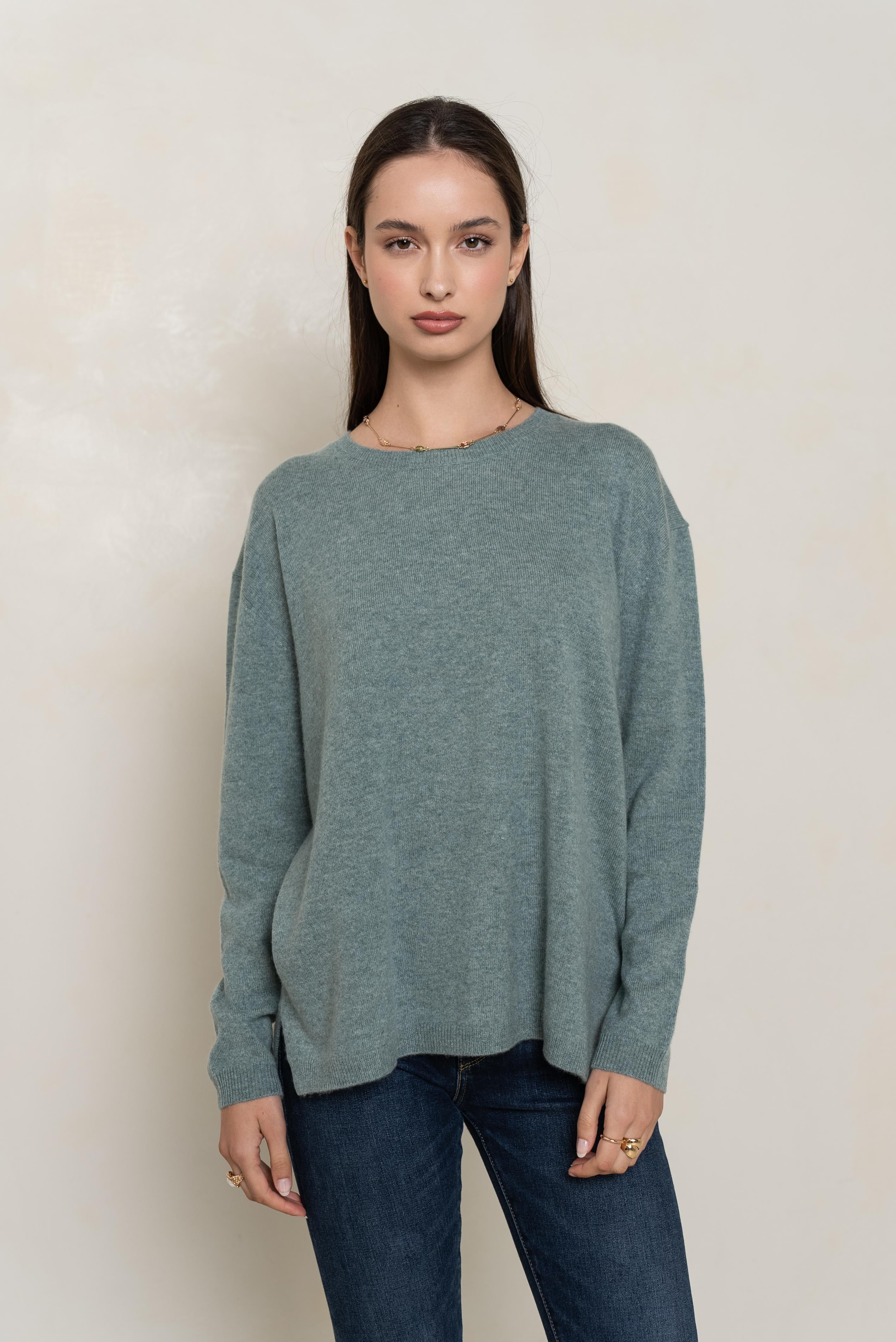 Pull col rond oversize en cachemire