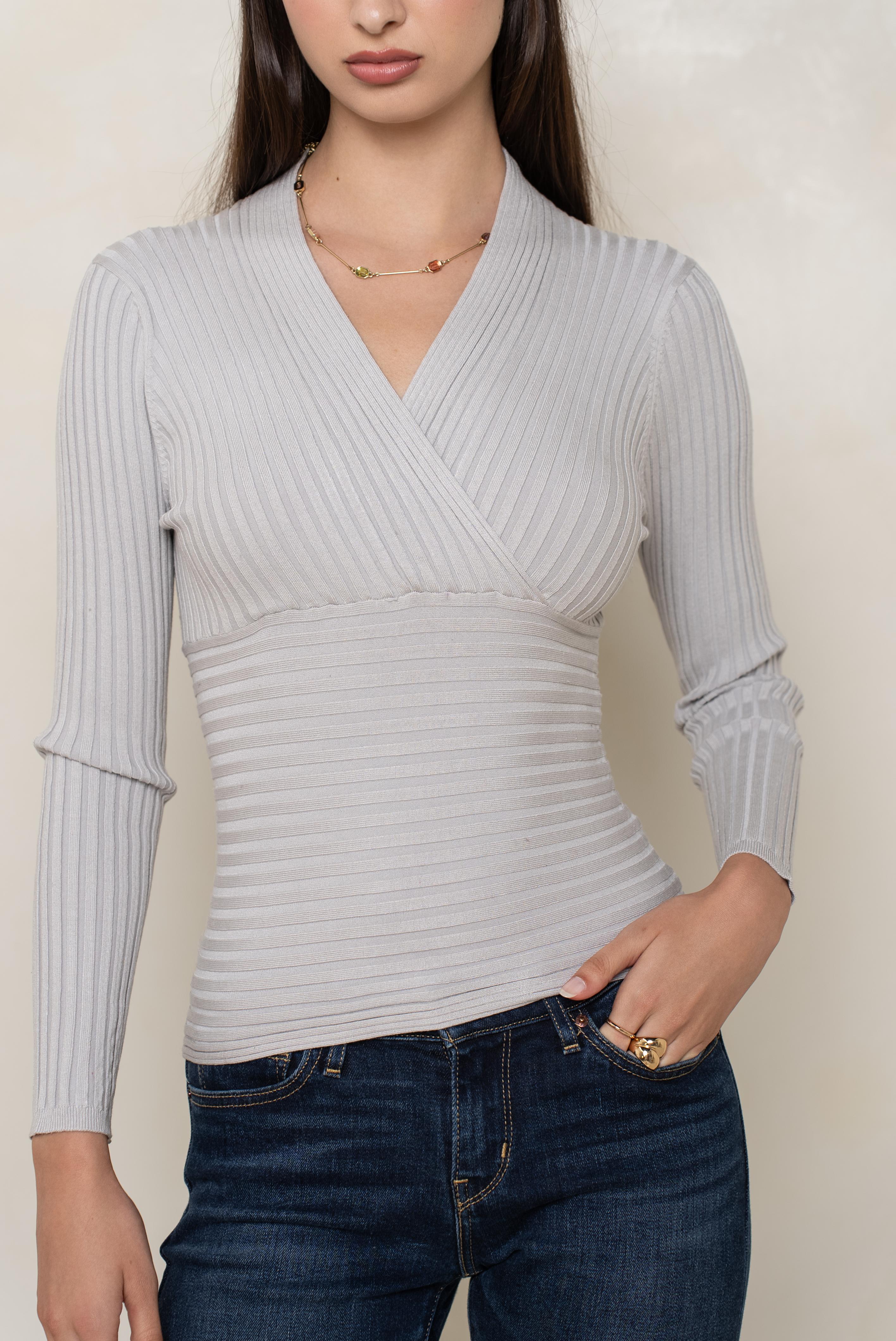 Cache-cœur côtelé en soie