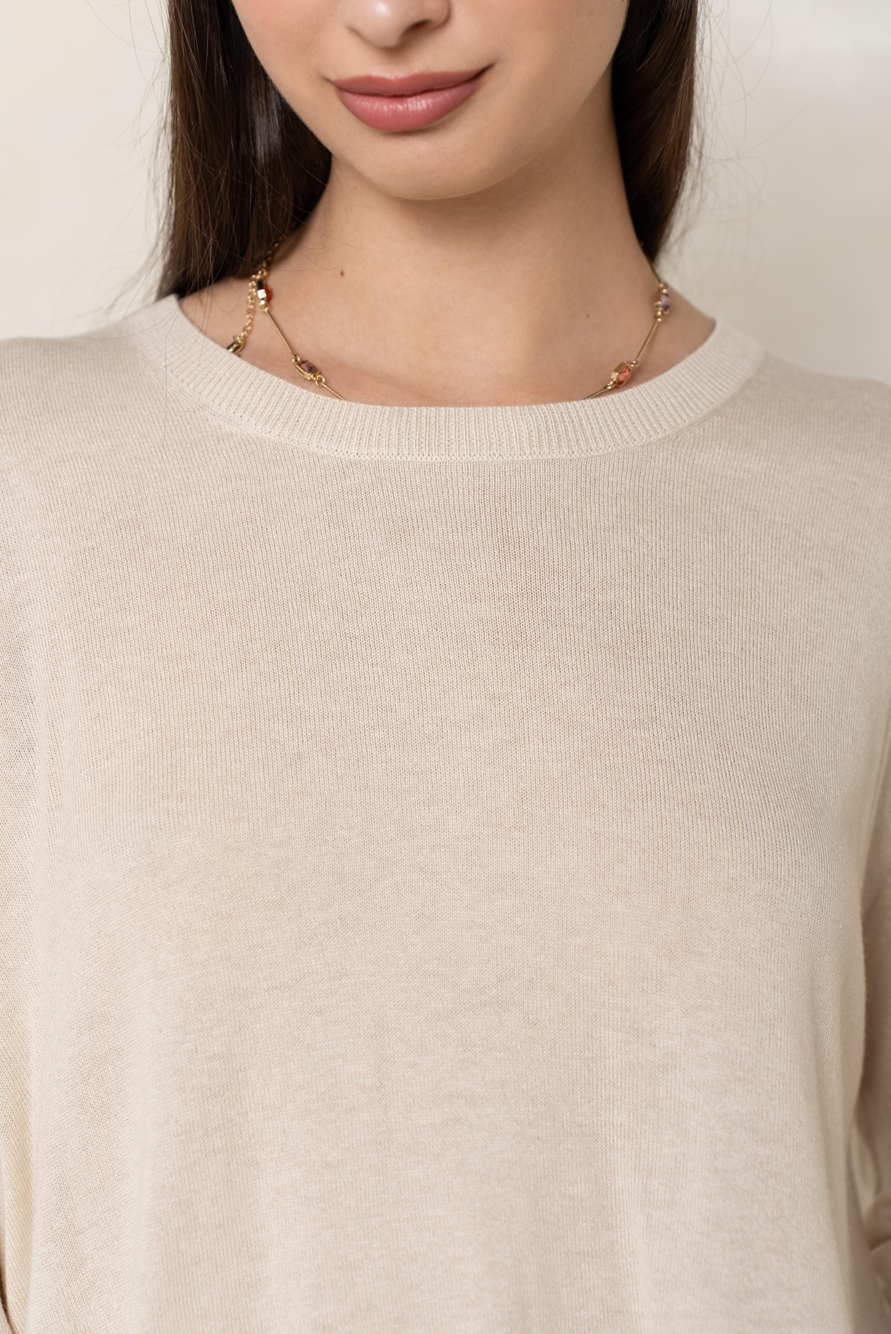Pull col rond oversize en soie et cachemire