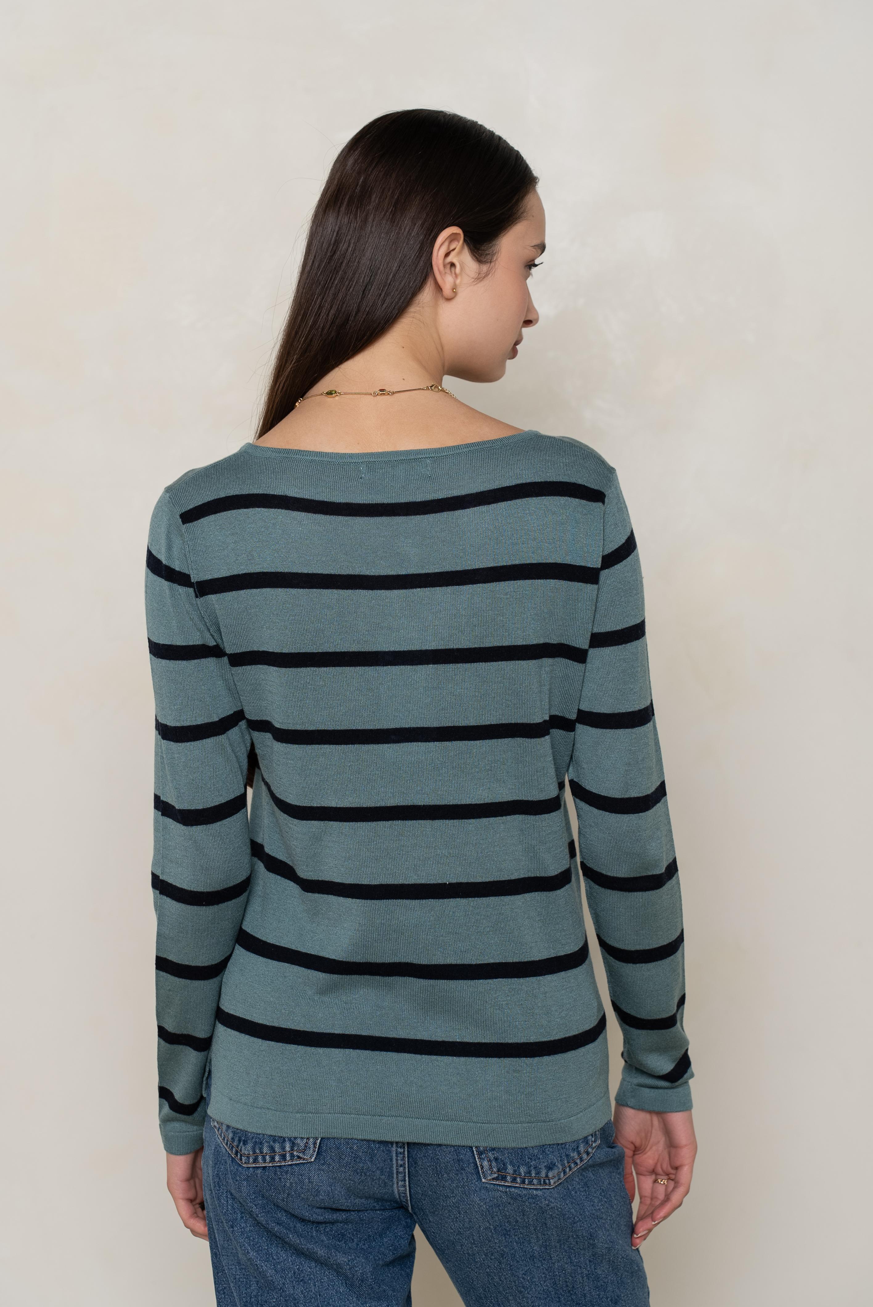 Pull marinière en soie et cachemire