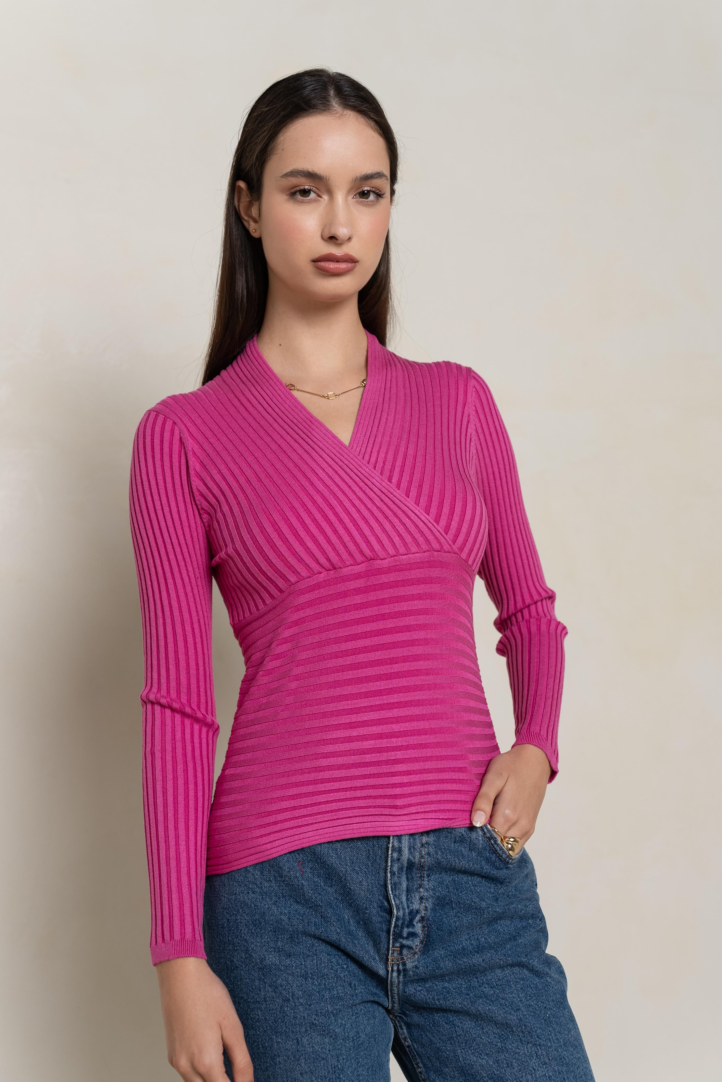 Cache-cœur côtelé en soie