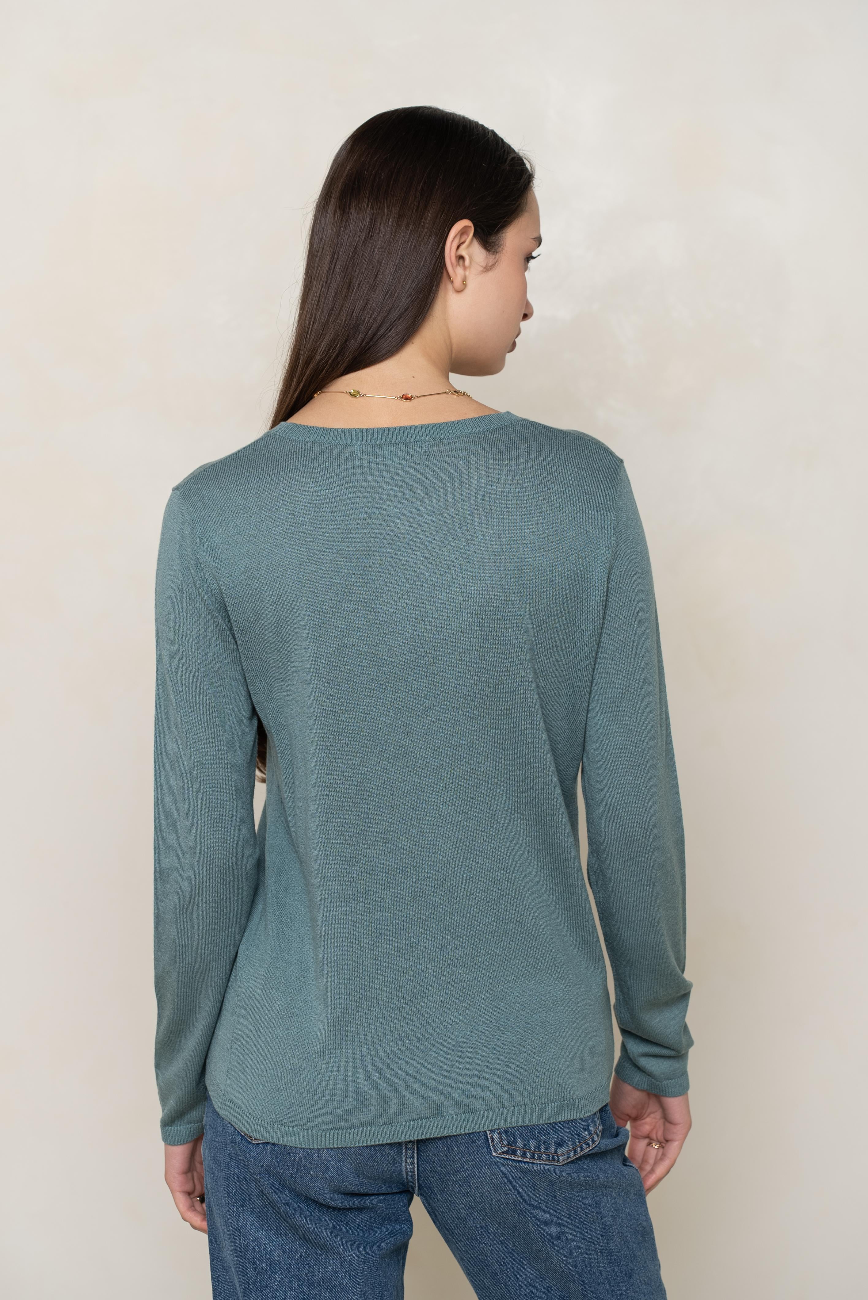 Pull soie & cachemire col rond