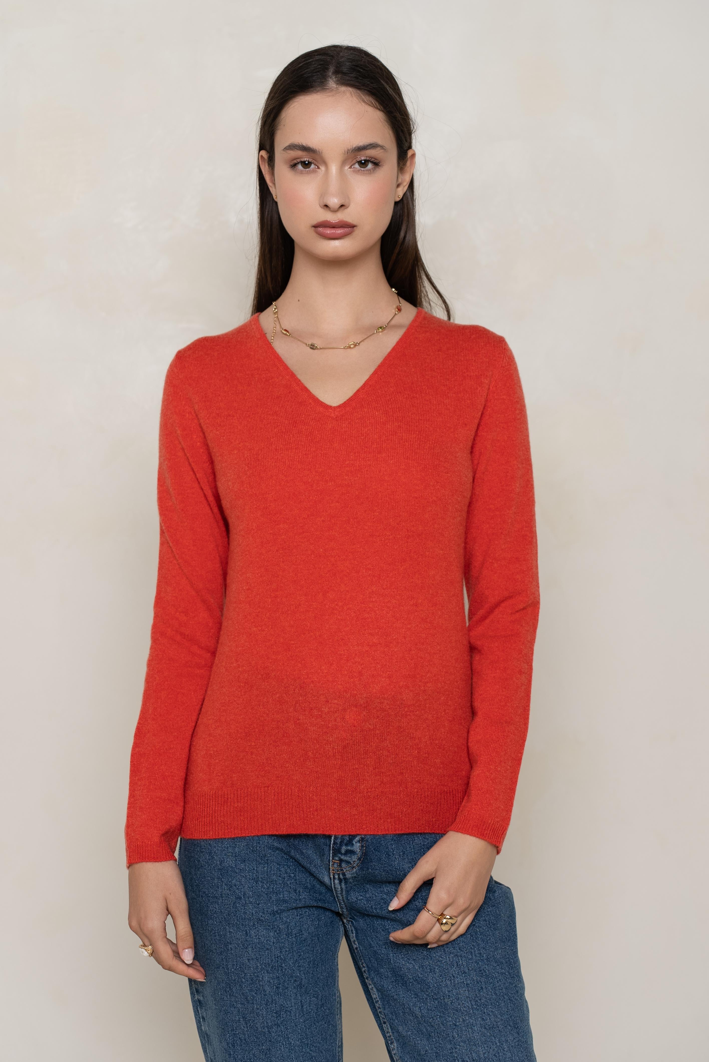 Pull col V en cachemire