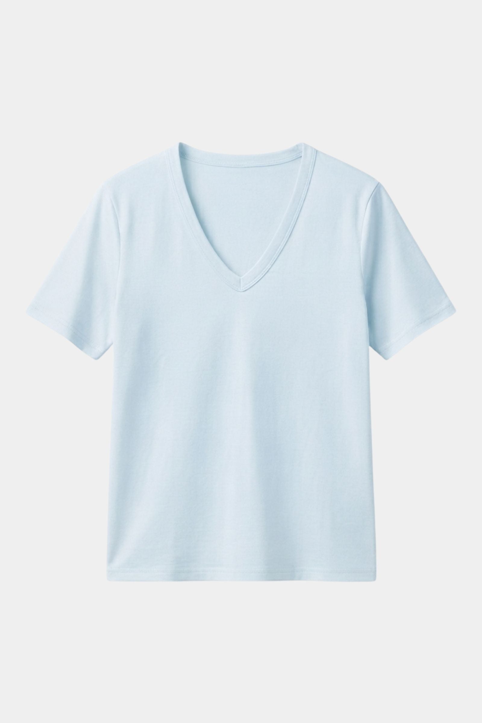 T-shirt 100% coton premium col V manches courtes