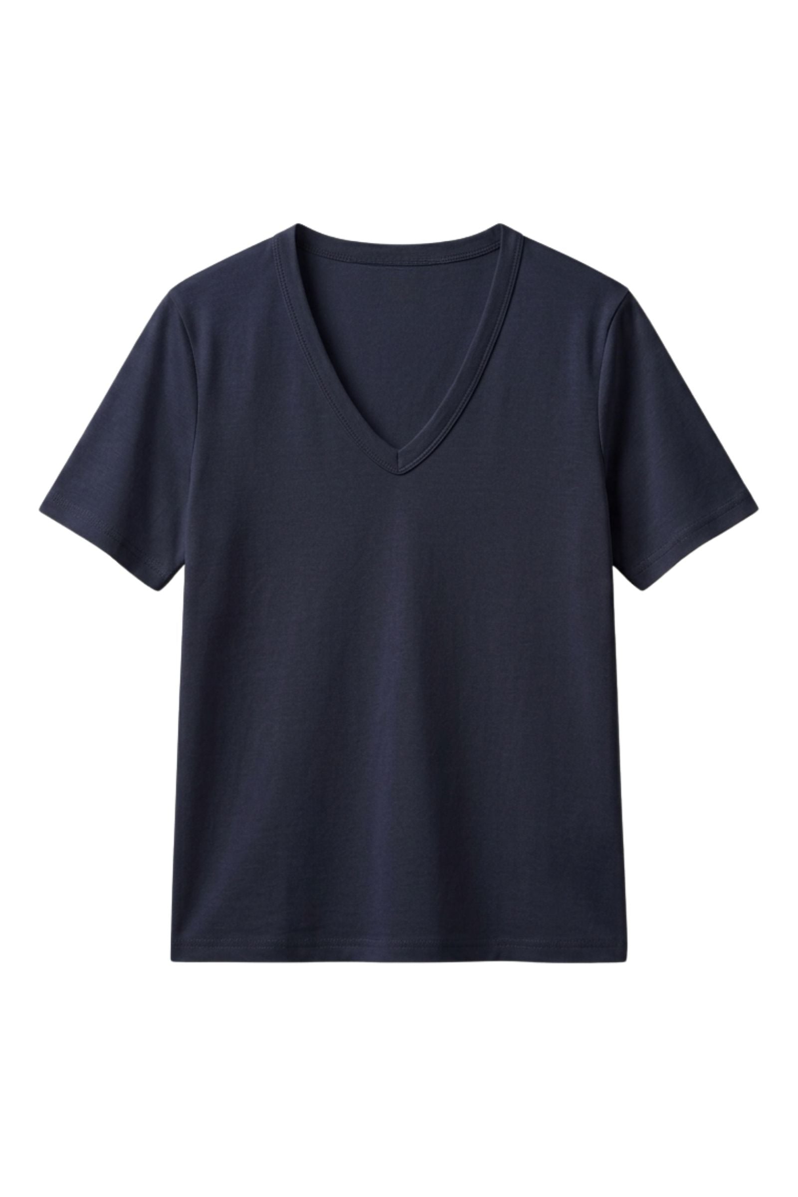 T-shirt 100% coton premium col V manches courtes